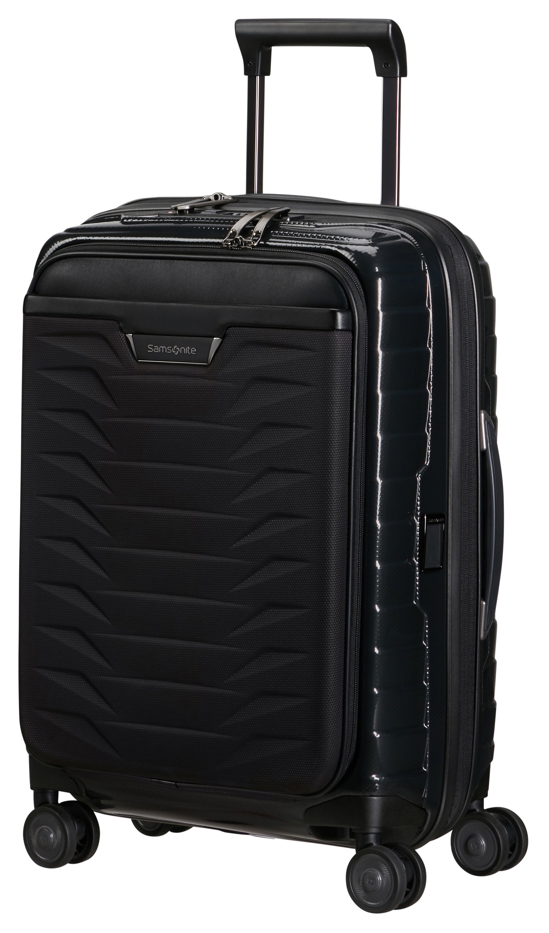 Samsonite Hartschalen-Trolley "PROXIS 55 EXP easy access", 4 St. Rollen, Handgepäck Hartschalenkoffer Volumenerweiterung