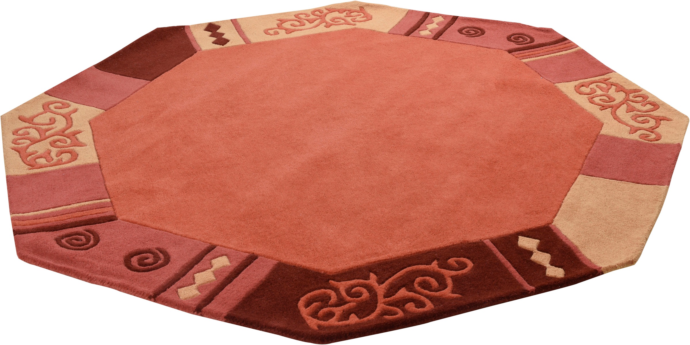 THEKO Wollteppich "Ambadi" achteckig 14 mm Höhe reine Schurwolle, handgetuf günstig online kaufen
