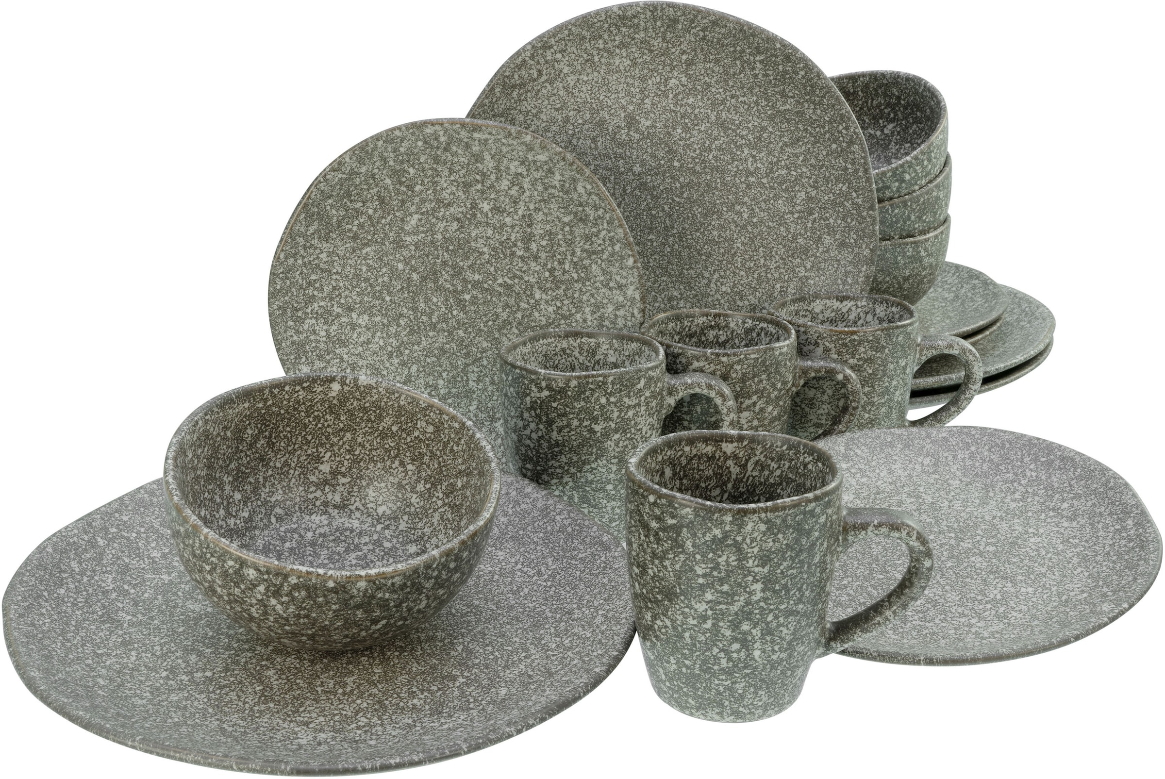 Kombiservice »Geschirr-Set Granit«, (Set, 16 tlg., Kaffeeservice und Tafelservice im...