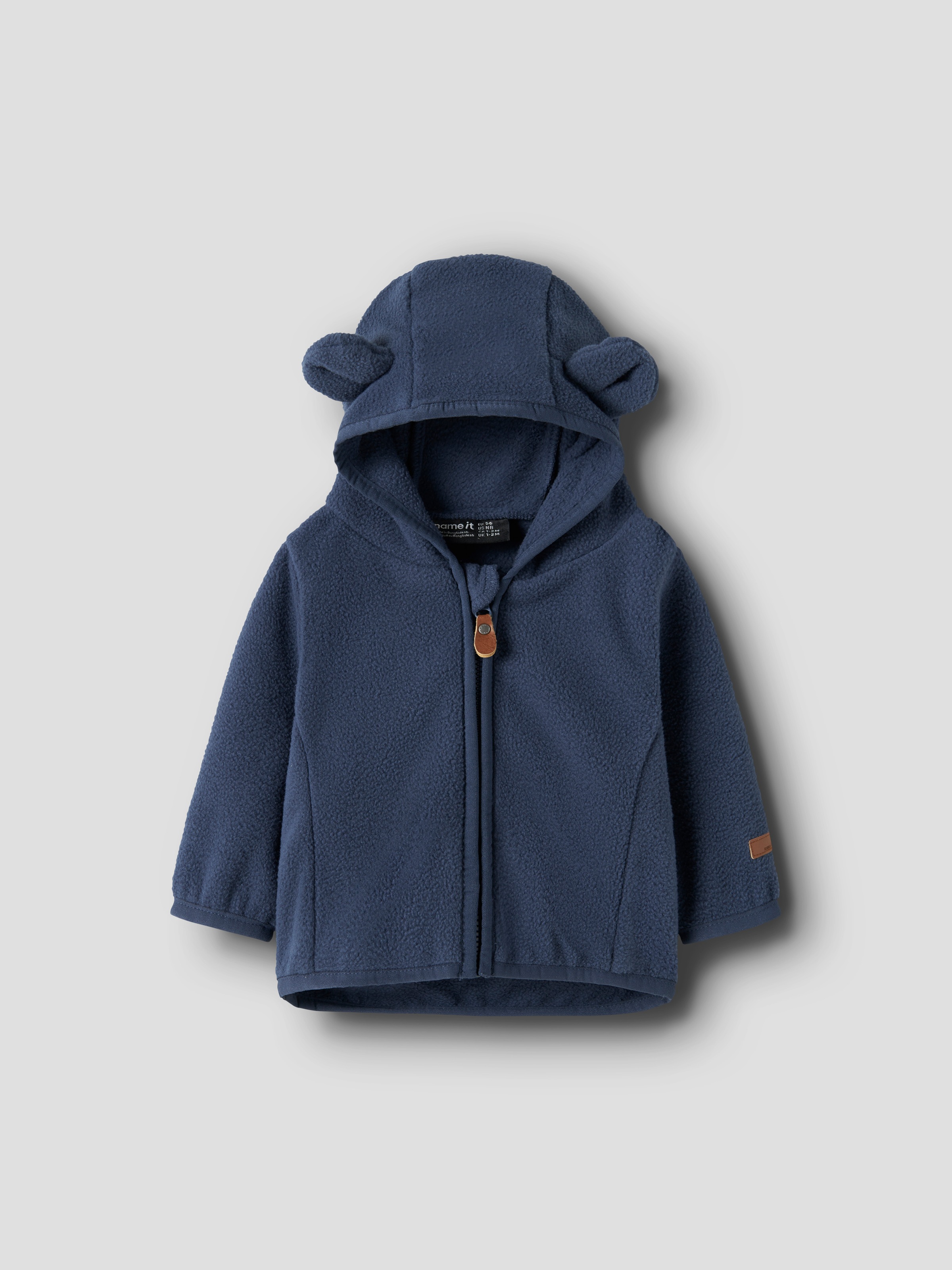 Name It Kapuzenfleecejacke "NBNMEEKO FLEECE JACKET MELANGE" mit Kapuze Fleece, Reißverschluss mit Kinnschutz