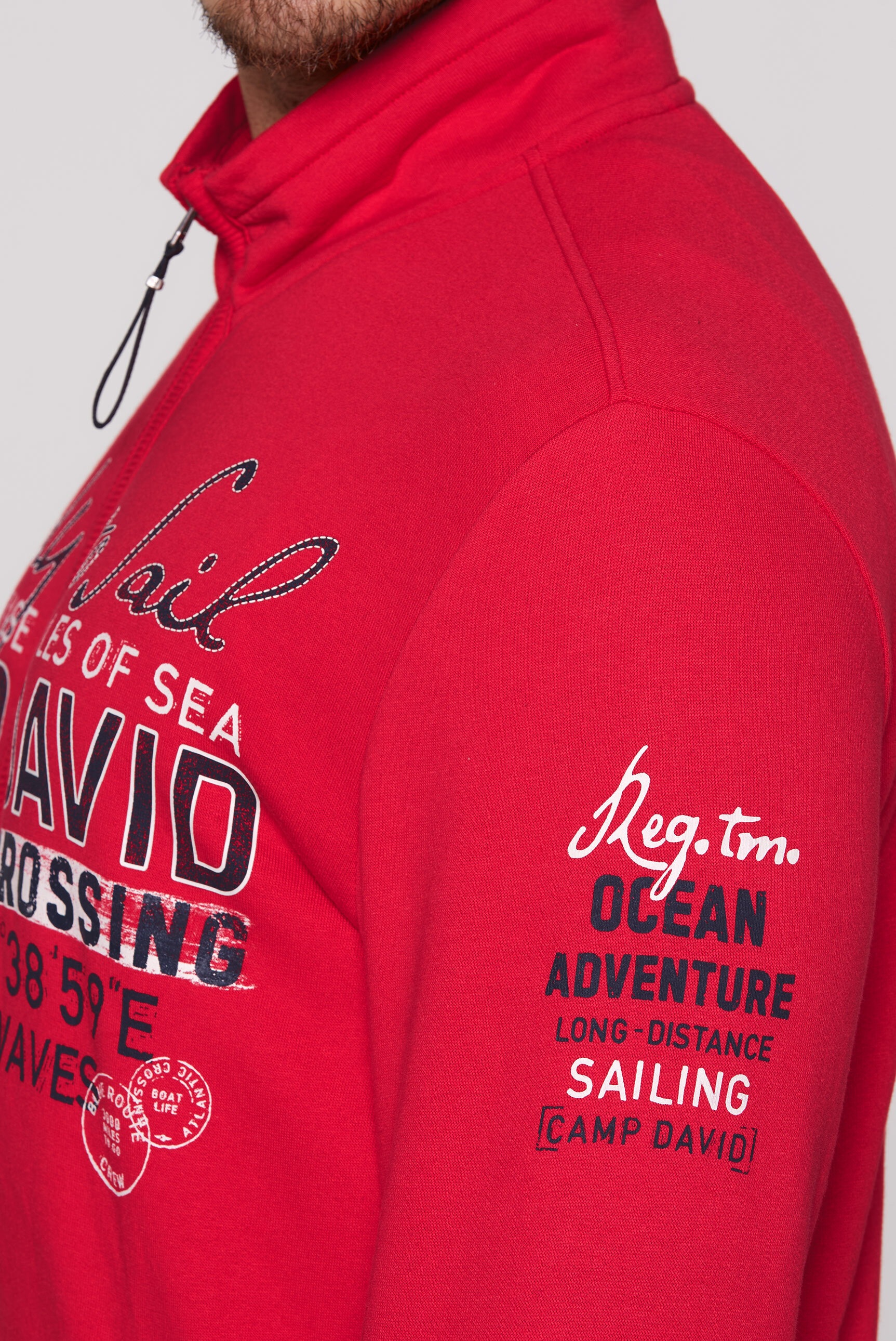 CAMP DAVID Sweatjacke, mit Stehkragen