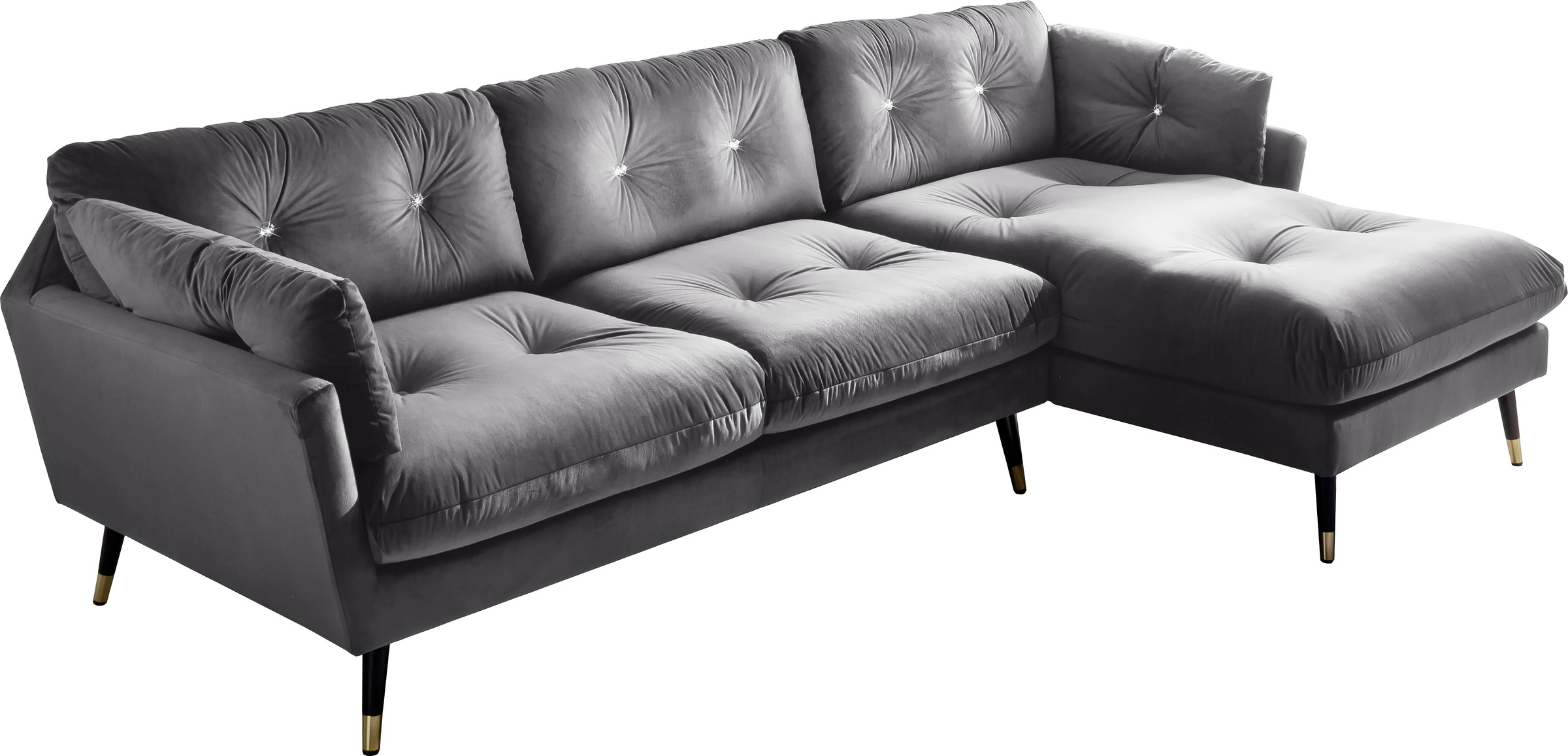 Trends by HG Ecksofa »Amira L-Form«, mit Strasssteinen und goldfarben Applikationen