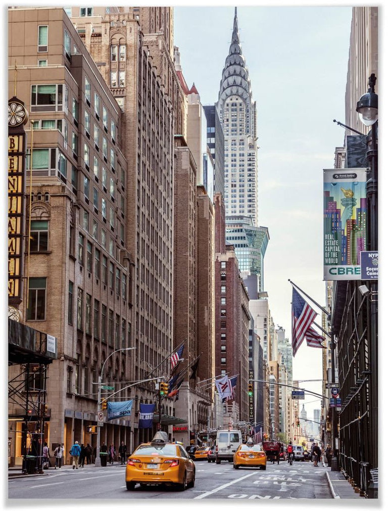 Wall-Art Poster »Chrysler Building New York«, Gebäude, (1 St.), Poster ohne Bilderrahmen