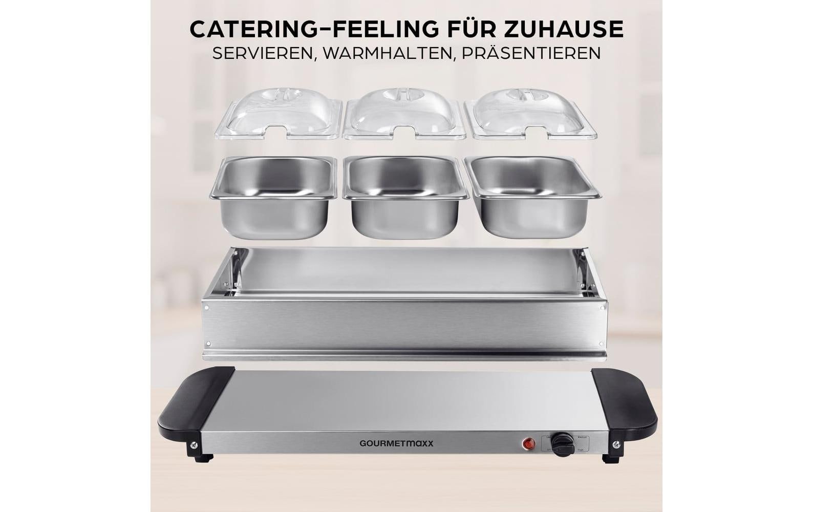 GOURMETmaxx Warmhalteplatte »200 W« Buffetwärmer aus Edelstahl