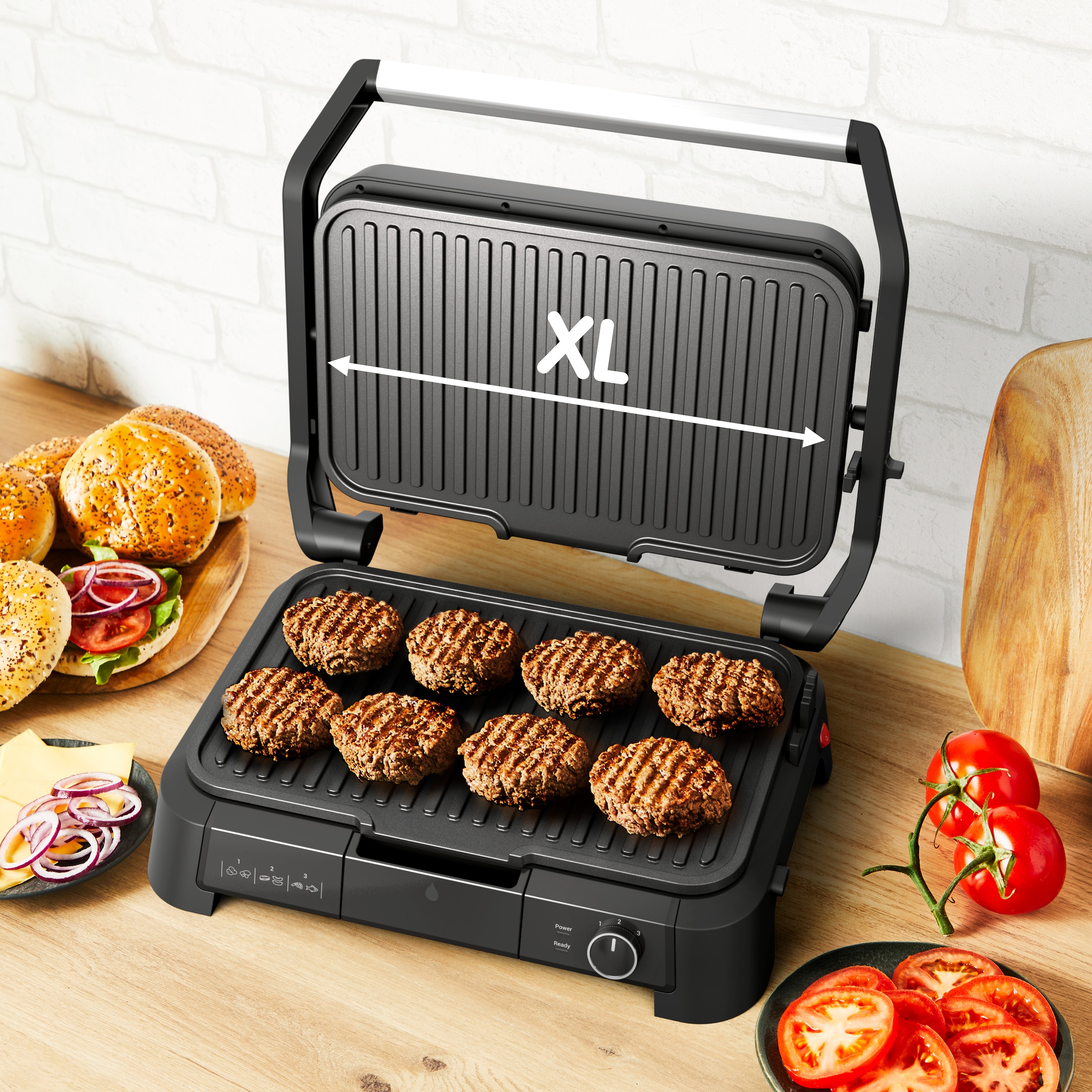 Tefal Kontaktgrill »GC520D SuperGrill 3-in-1 XL«, 220 W, BBQ-Funktion, Ofenposition, 3 Temperatureinstellungen