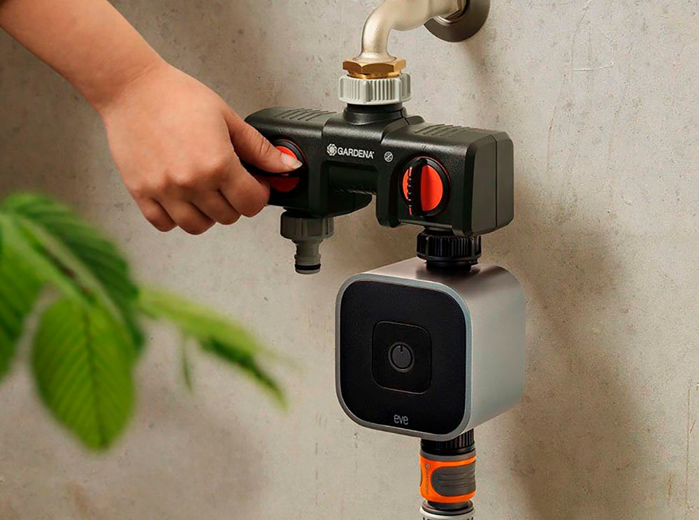 EVE Bewässerungscomputer »Aqua (HomeKit) + Schlauchverbinder 2-Wege-Verteiler«, (Packung)