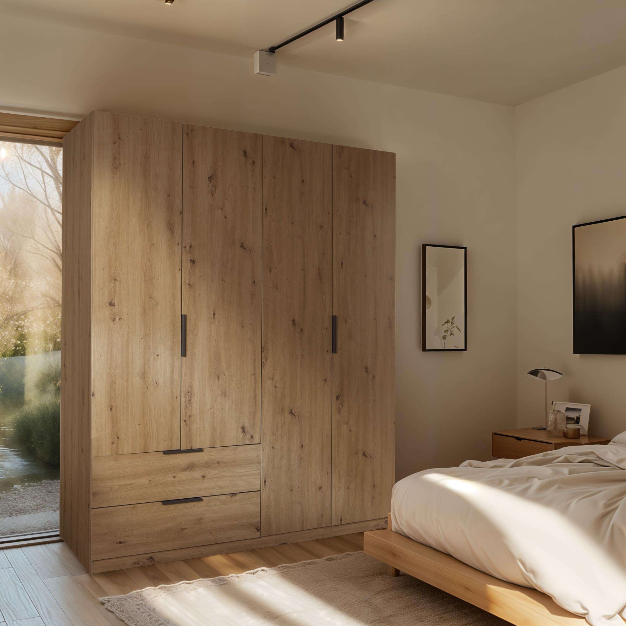 Composad Garderobenschrank »Espresso,Kleiderschrank, Raumsparschrank, Multifunktionsschrank«, (1 St.), mit 4 Türen und 2 Schubladen