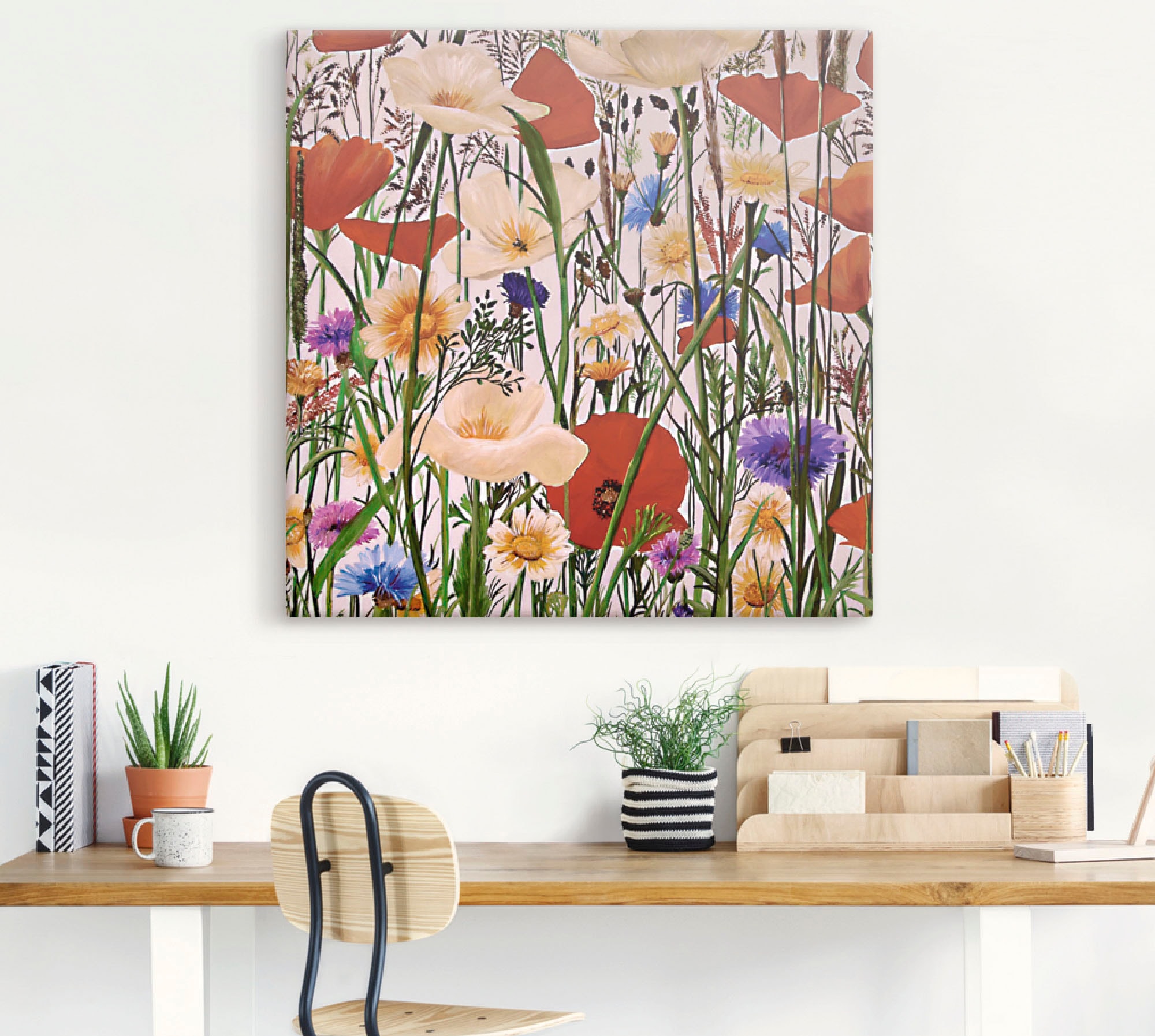 Artland Leinwandbild »Bunt und Natürlich«, Blumen, (1 St.), auf Keilrahmen gespannt