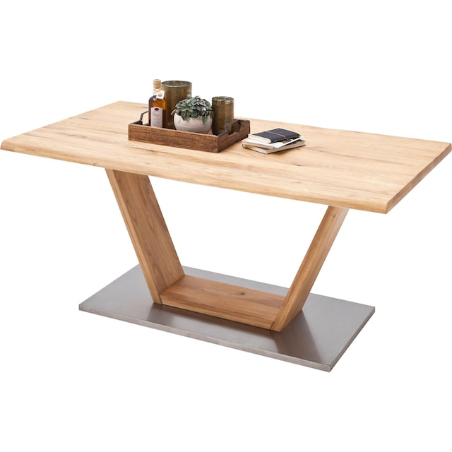 MCA furniture Esstisch »Greta«, Esstisch Massivholz mit Baumkante, gerader  Kante oder Tischplatte bestellen | BAUR