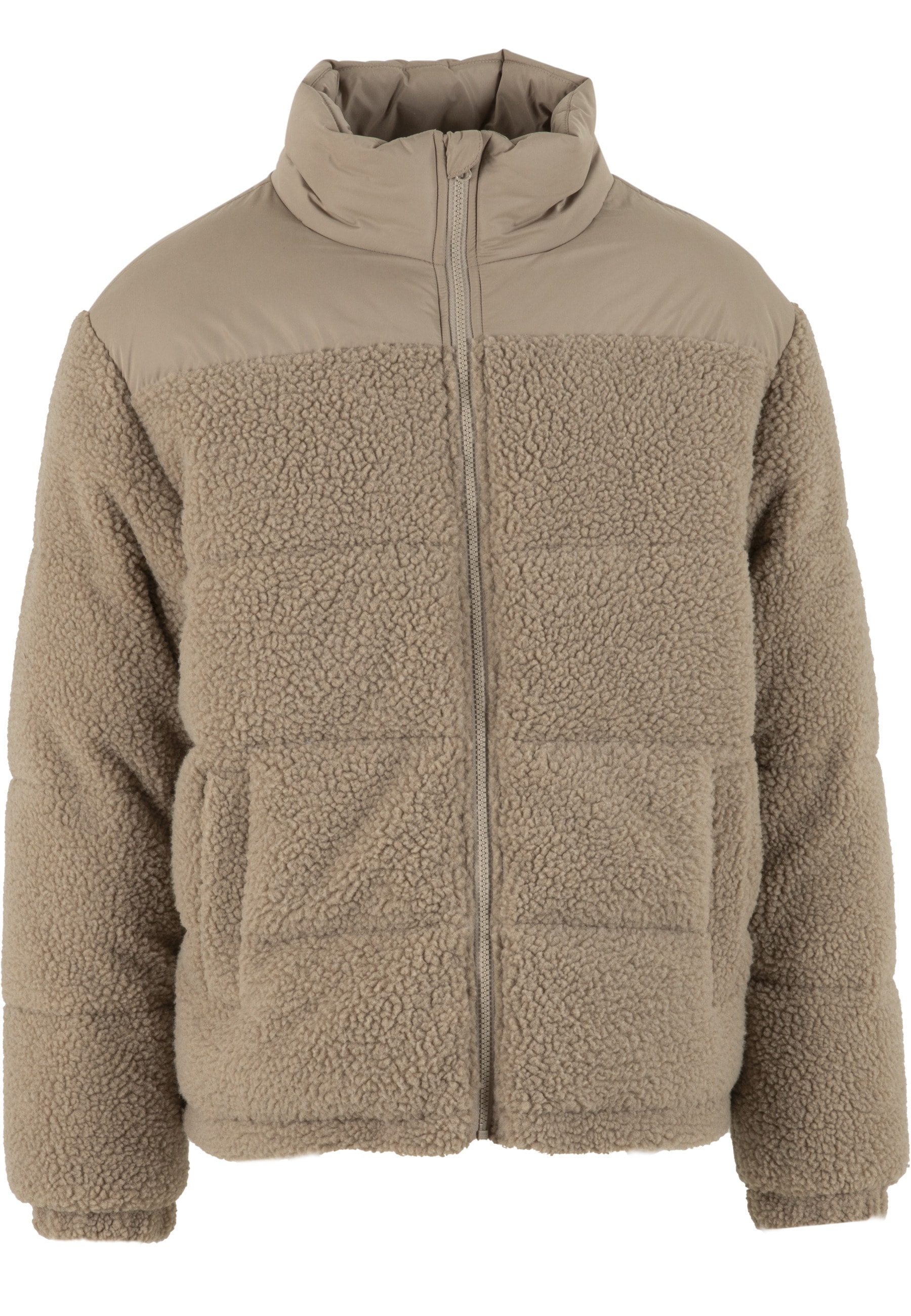 URBAN CLASSICS Winterjacke "Urban Classics Teddy Puffer Jacket" 1 Stk. tlg. ohne Kapuze