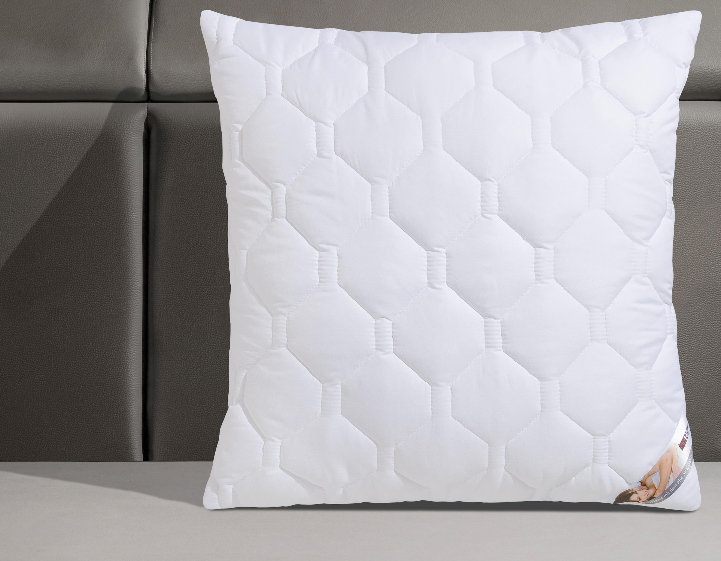 my home Microfaserkissen »Rike Kopfkissen 40x80 cm, 80x80 cm«, Füllung: Polyester, Bezug: Polyester, (1 St.), Kissen mit sehr guter Atmungsaktivität und kochfest bis 95°C