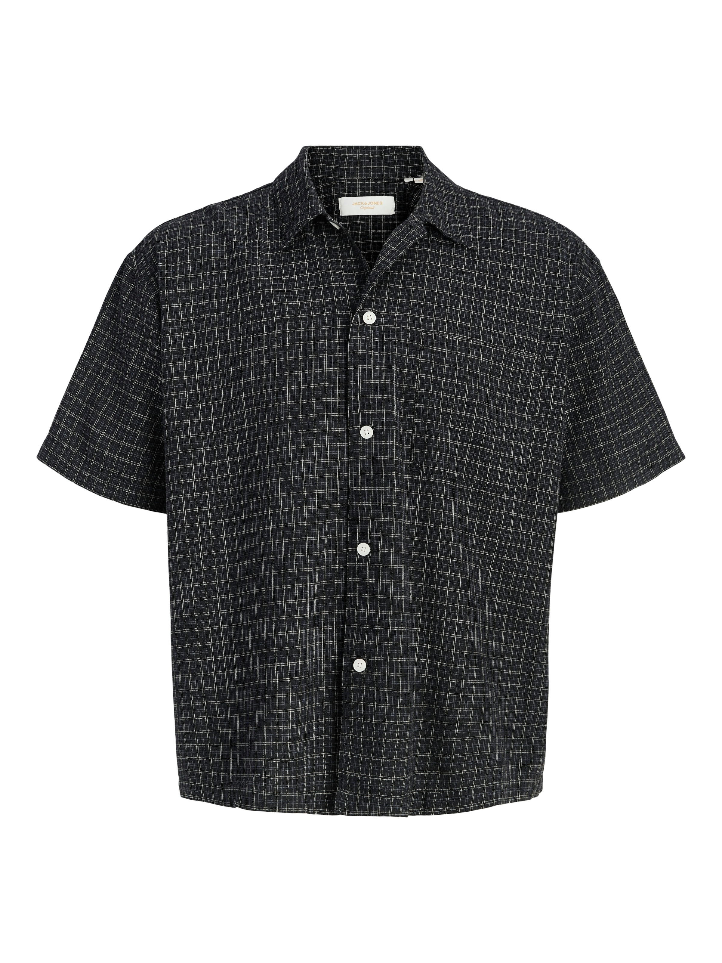 Jack & Jones Kurzarmhemd »JORRIVIERA LINEN BLEND SHIRT SS LN« Baumwollmischung, regular fit