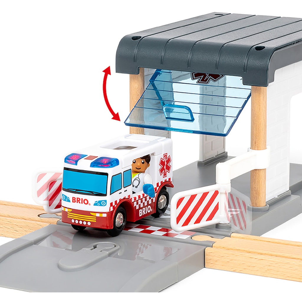 BRIO® Spielzeugeisenbahn-Erweiterung »BRIO® WORLD, Polizei und Feuerwehr Set Deluxe«, (Set)