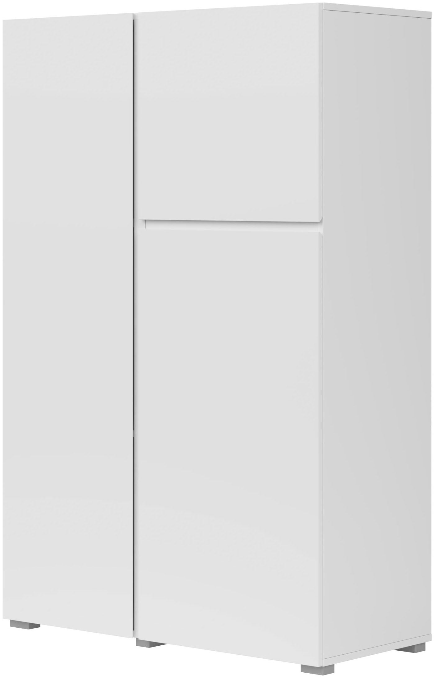 INOSIGN Highboard »Asymetric, Breite 92 cm, moderne grifflose Hochkommode mit 3 Türen«, Hochschrank mit viel Stauraum, Einlegeböden verstellbar, Türkommode