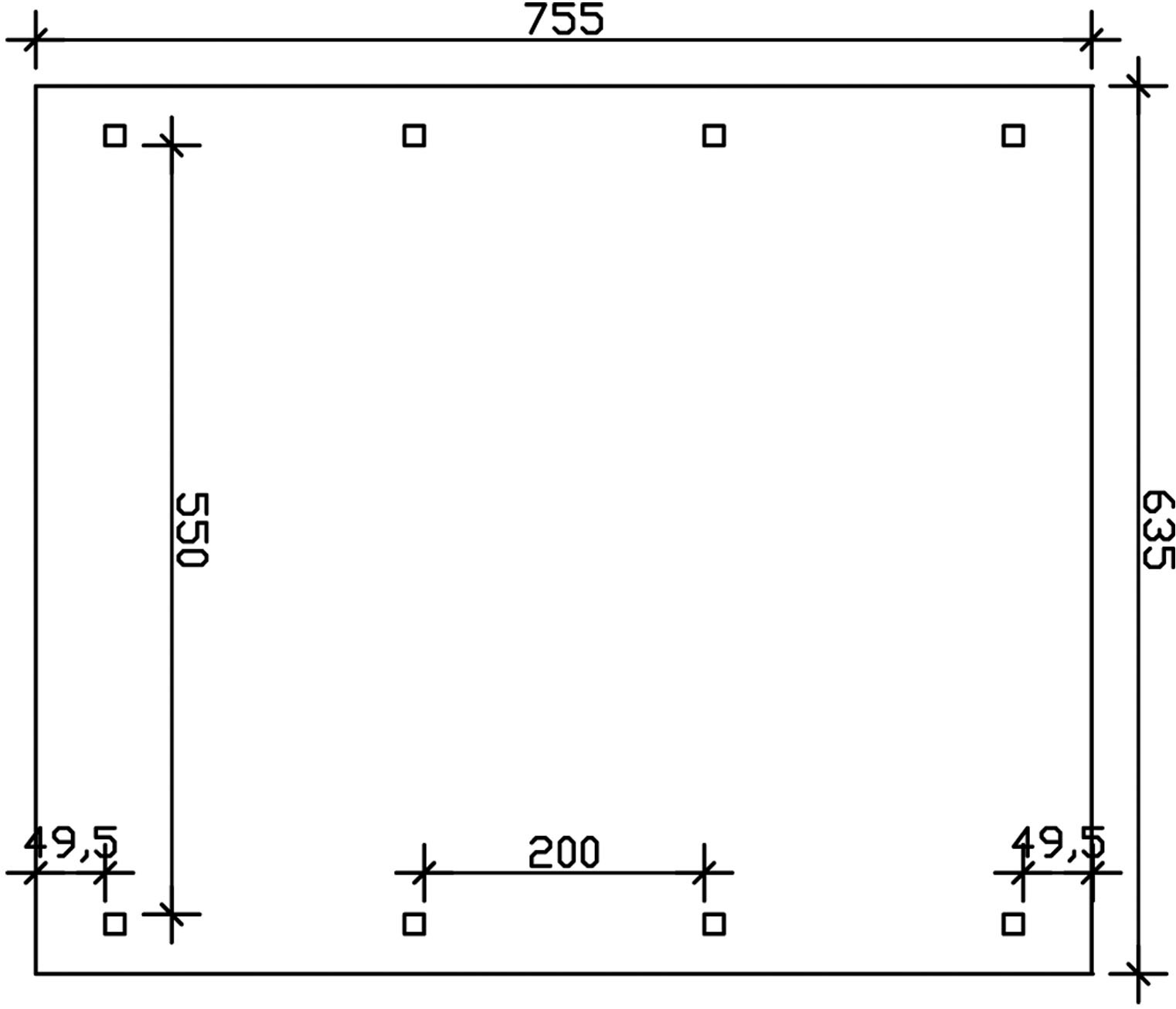 Skanholz Doppelcarport »Franken«, Holz, 550 cm, Anthrazit