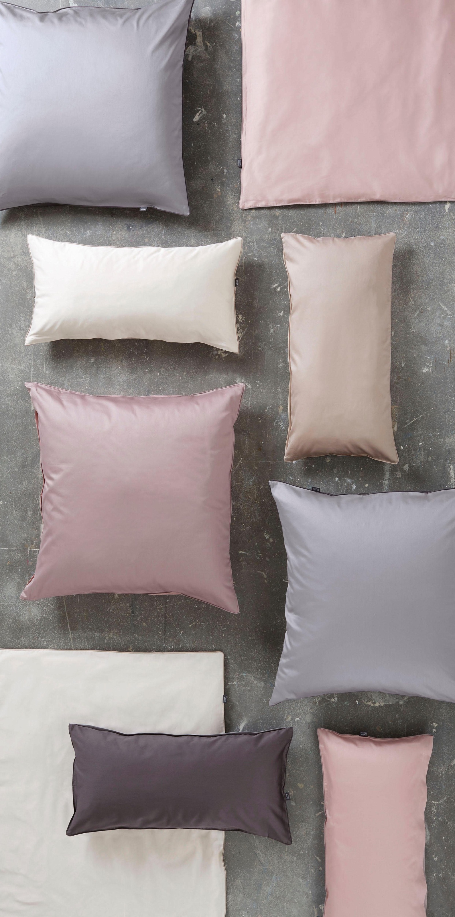 Kissenbezug KLEINE WOLKE "Linda", braun (old rose), B:40cm L:80cm, Mako-Satin, Obermaterial: 100% Baumwolle, Kissenbezüge, Kissenbezug, einfaches, sehr elegantes Design 3