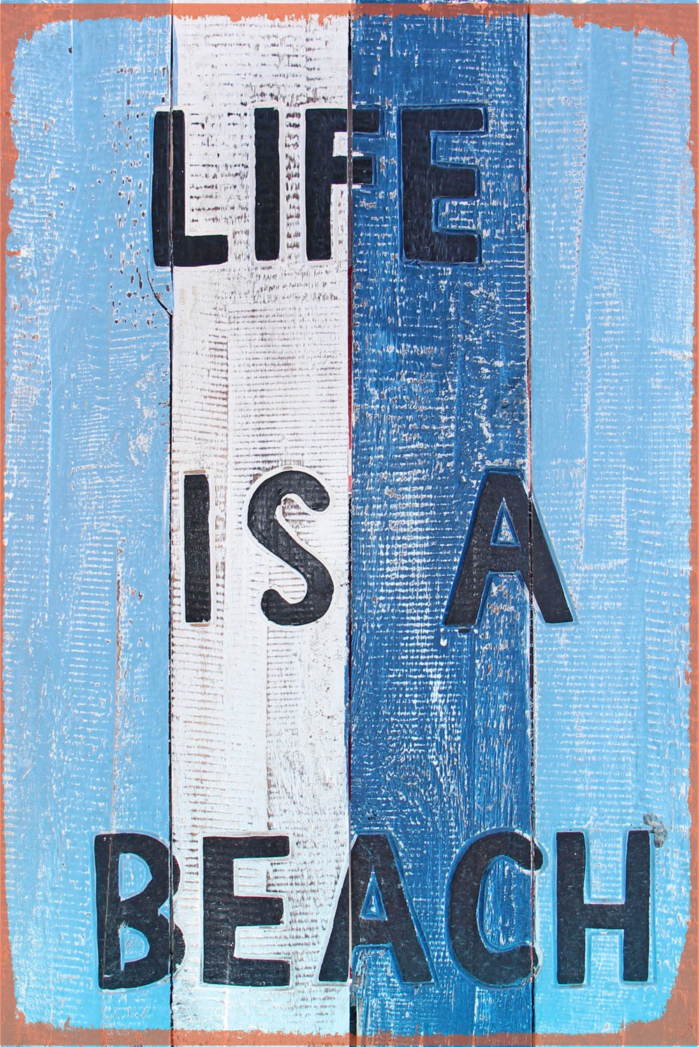 queence Metallbild "Life is a beach", Schriftzüge-Schriftzug-Strand, (1 St. günstig online kaufen