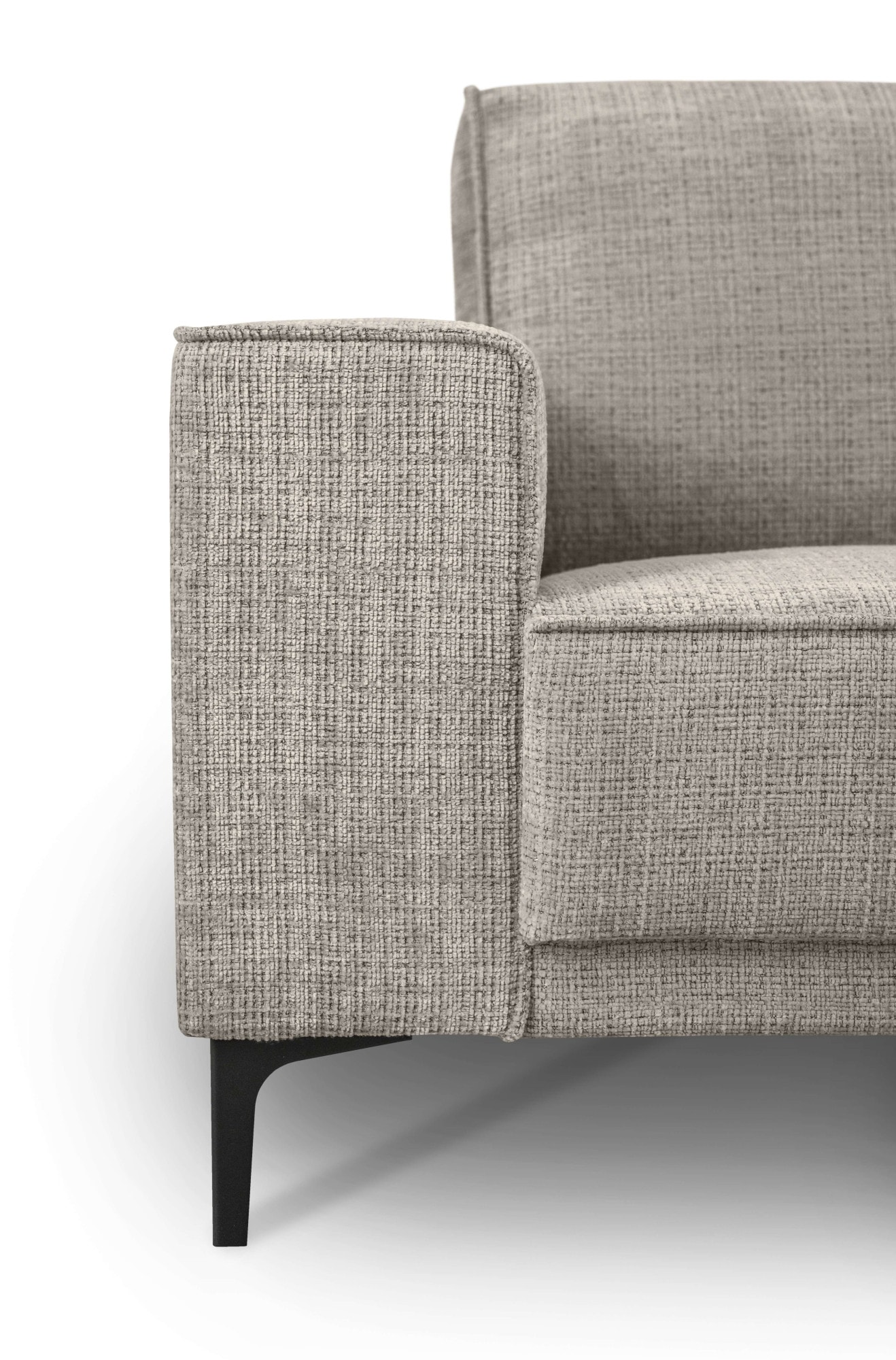 Places of Style 3-Sitzer »3er Sofa Oland, Struktur, Flachgewebe, Luxus-Microfaser, Boucle«, 224 cm, Wellenunterfederung, Skandi-Design, Metallfüße