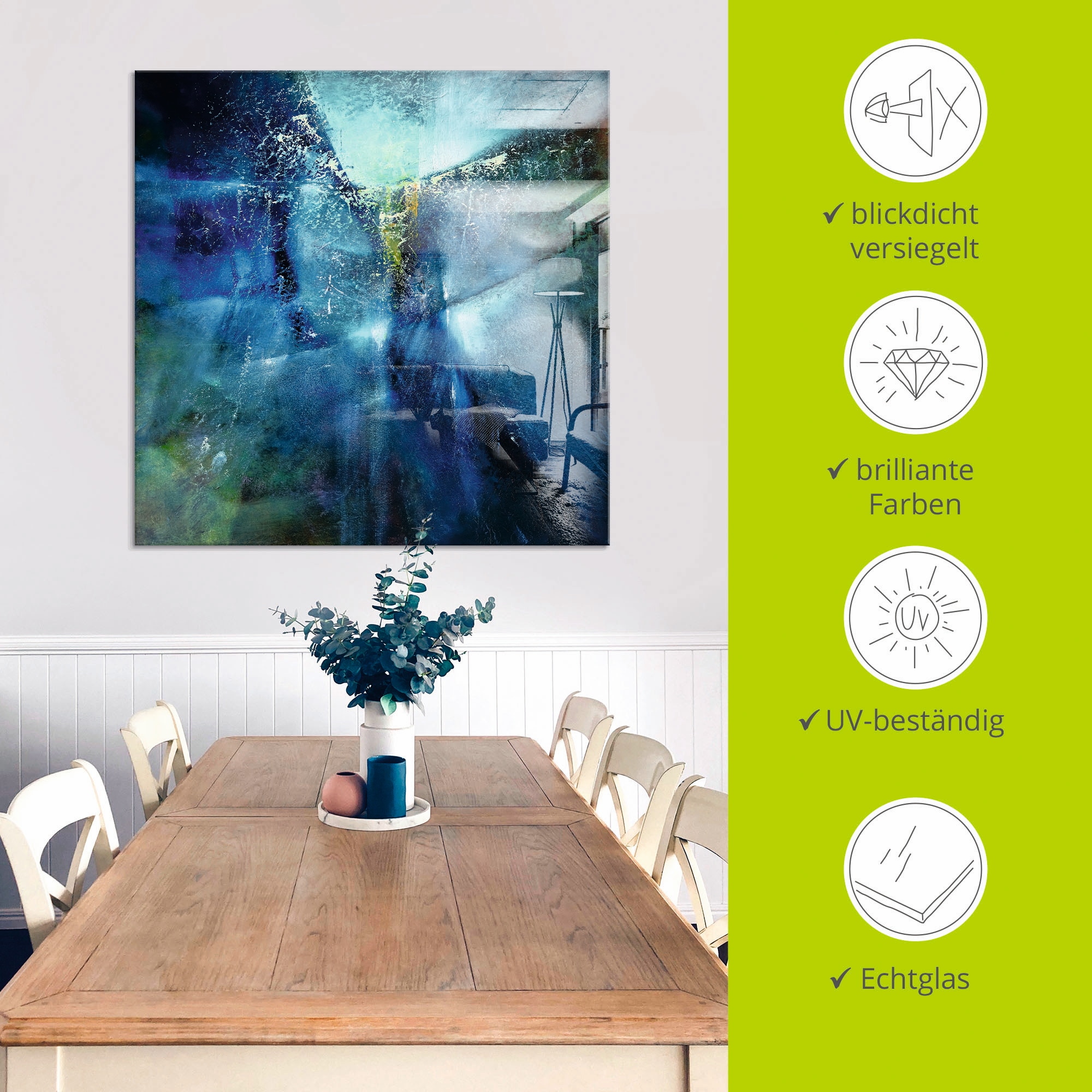 Artland Glasbild »Und ich träumte, dass ich fliege«, Gegenstandslos, (1 St.), in verschiedenen Größen