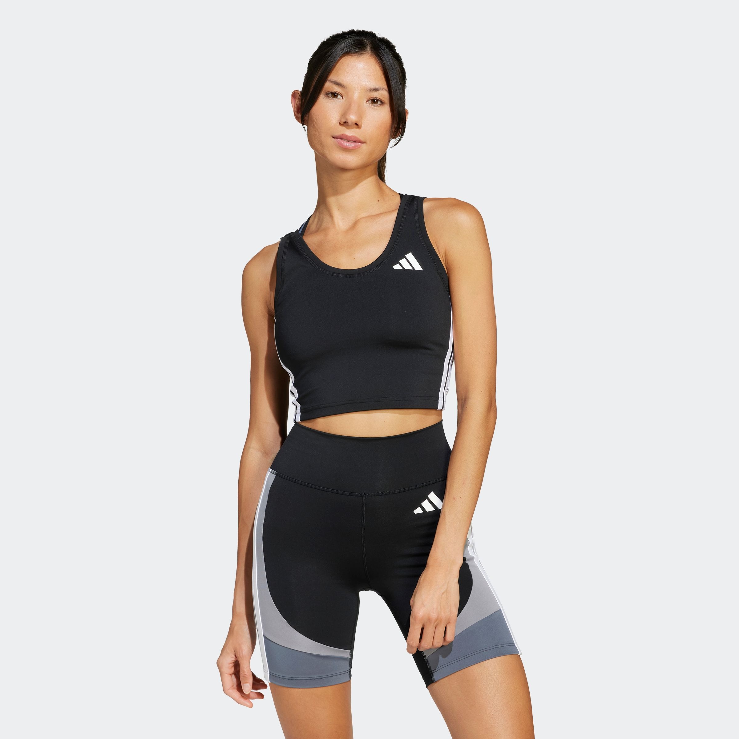 adidas Performance Tanktop "TRAIN ESSENTIALS 3-STRIPES CROP" günstig online kaufen