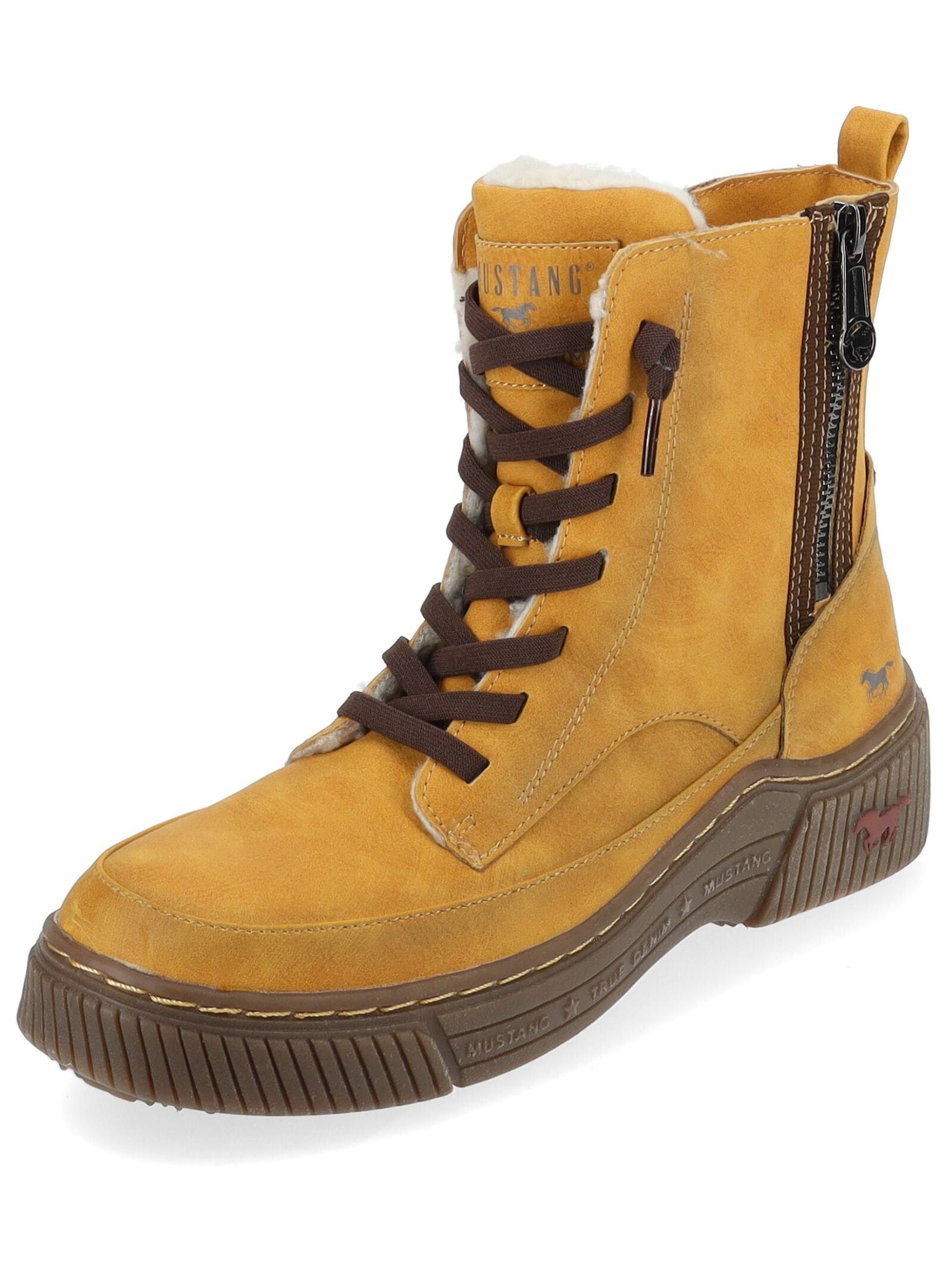 Mustang Shoes Schnürstiefelette "Mustang Shoes Stiefelette Lederimitat" günstig online kaufen