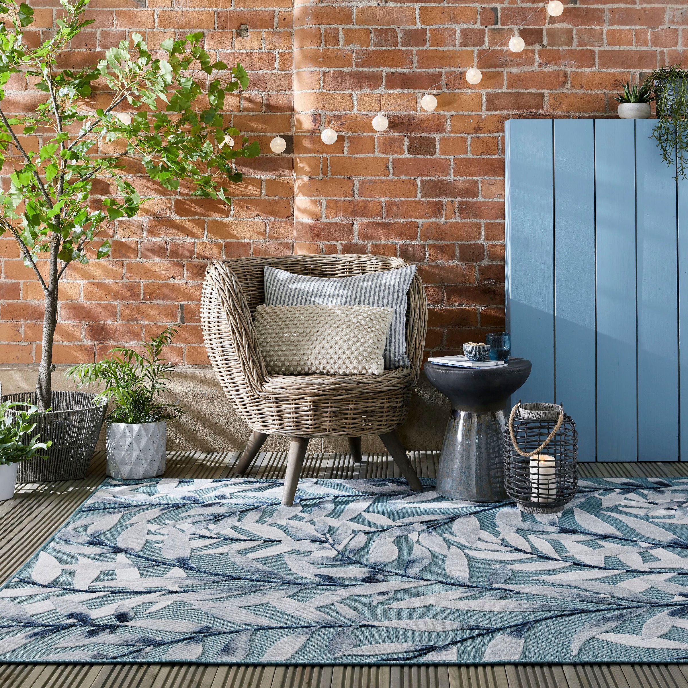 FLAIR RUGS Teppich »Willow«, rechteckig, 2 mm Höhe, Outdoor geeignet, Hoch-Tief Effekt