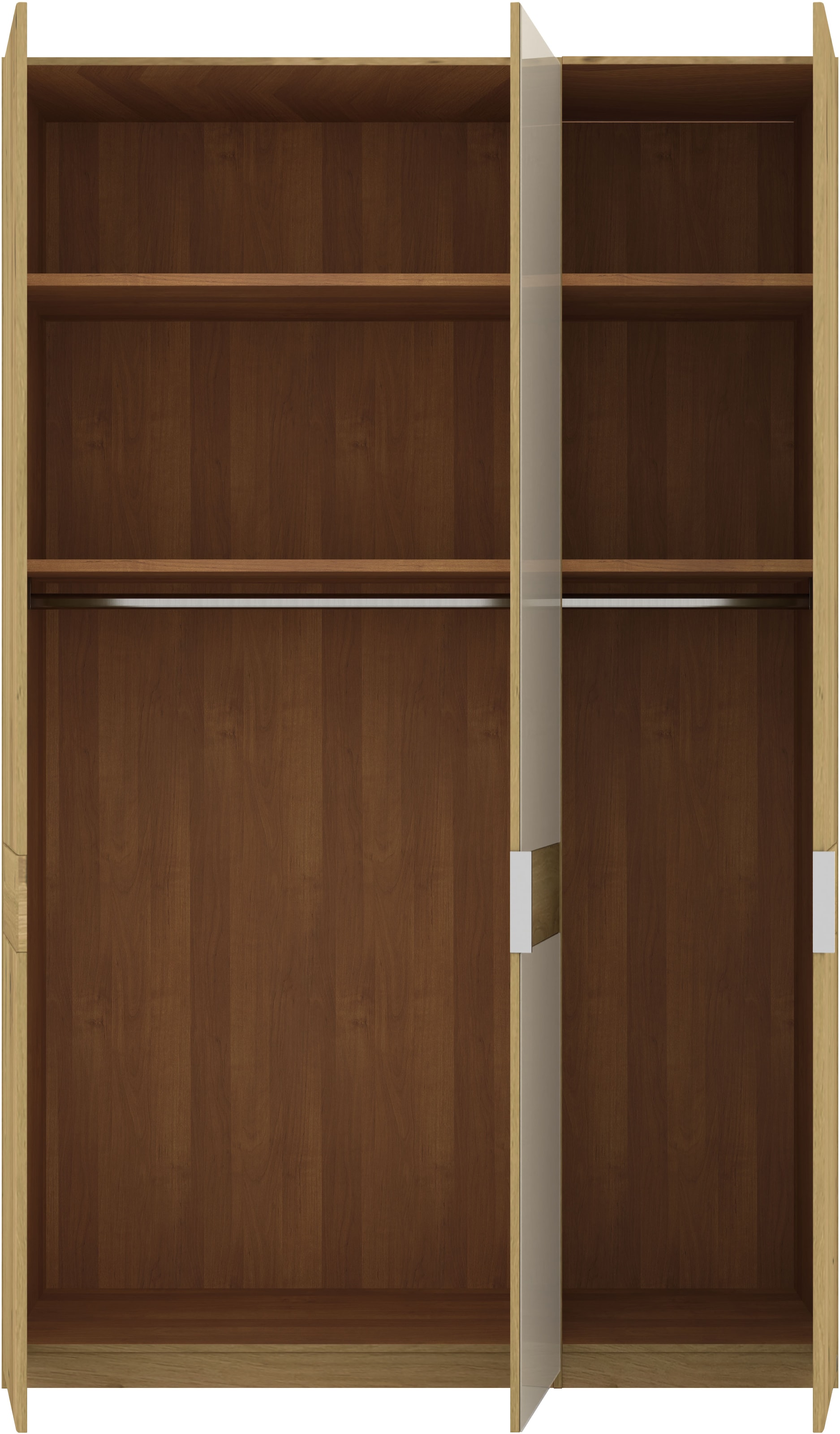 Musterring Drehtürenschrank »Savona, Kleiderschrank, Schrank, Garderobe, teilmassiv Eiche«, (mit Türdämpfern, mit Spiegel oder Glas, extra Böden, MADE IN GERMANY), Türen in Bianco-Eiche massiv, Spiegel-/Glastüren, verschiedene Größen