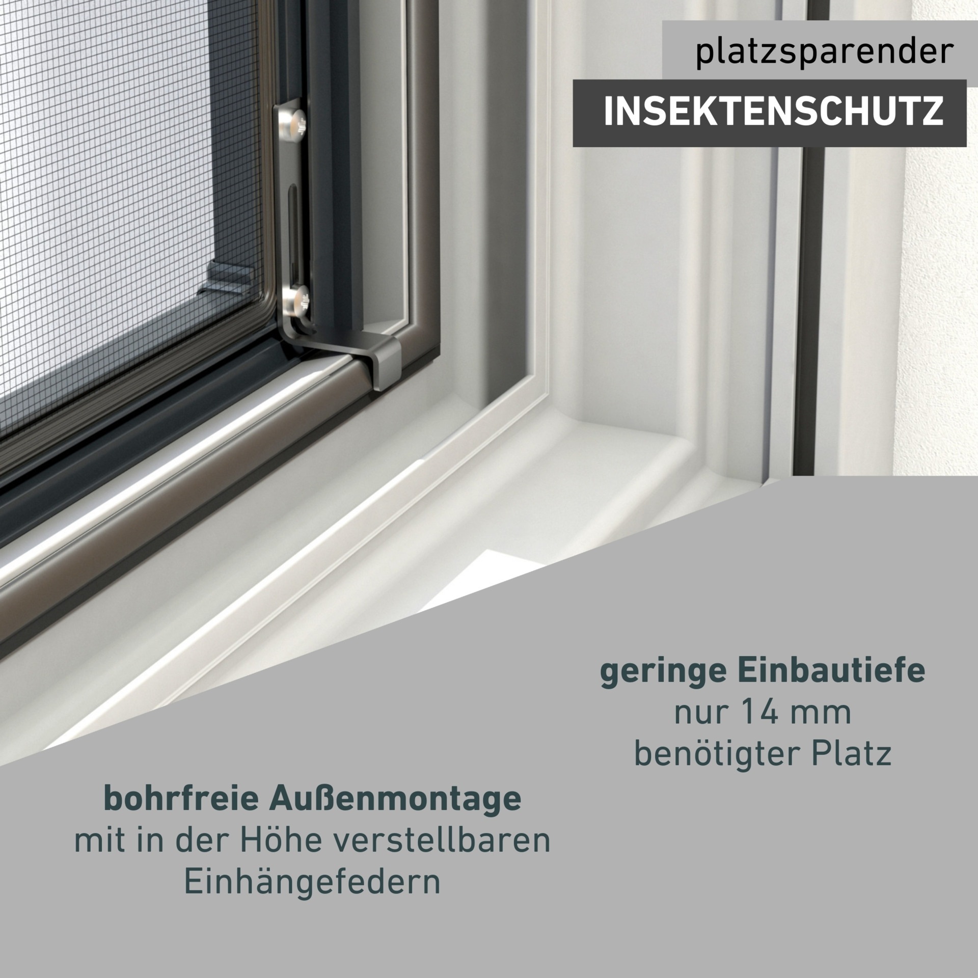 Windhager Insektenschutz-Fensterrahmen »Expert für bodentiefe Fenster, Insektenschutz aus Fiberglasgewebe« Fliegengitter in weiß, anthrazit erhältlich, 120x220cm, ohne bohren