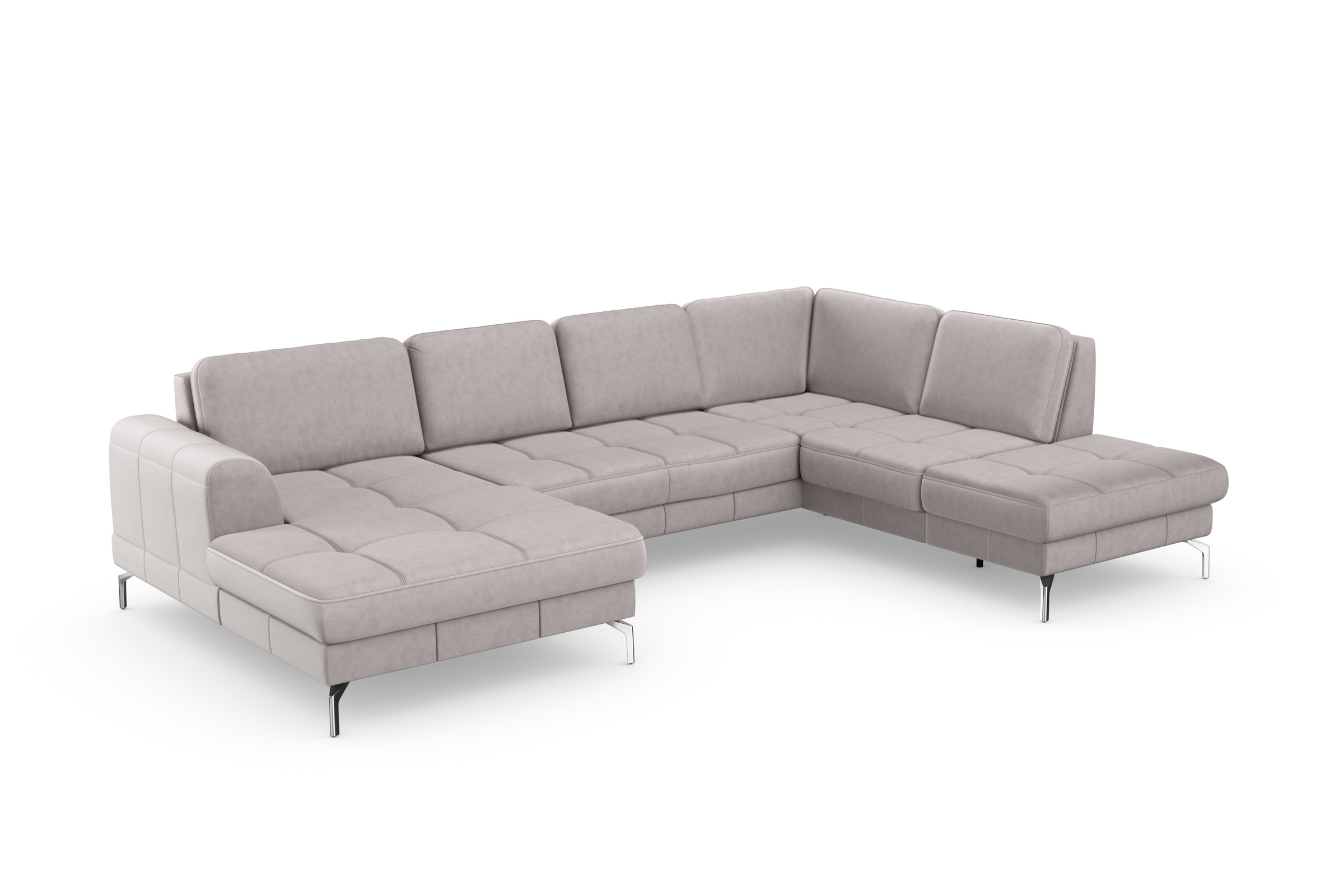 sit&more Wohnlandschaft »Bendigo U-Form«, inklusive Sitztiefenverstellung, Bodenfreiheit 15 cm, in 2 Fußfarben
