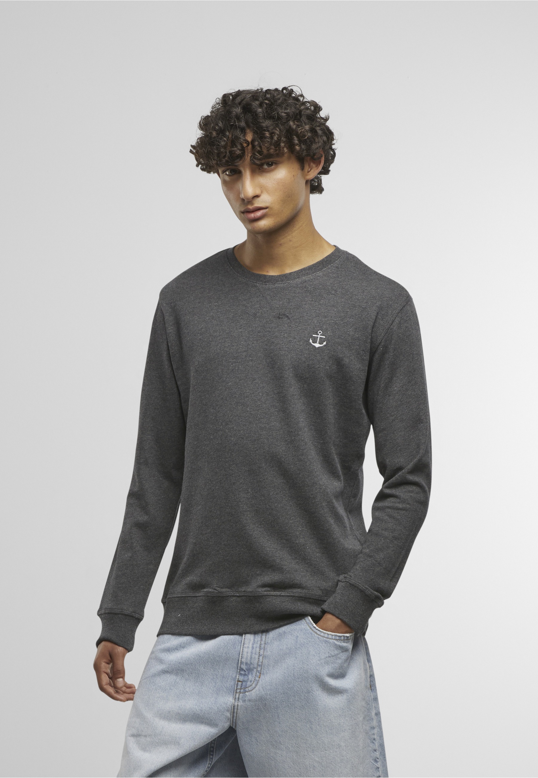 MisterTee Rundhalspullover »MisterTee Anchor Sign EMB Light Crew Sweatshirt« 1 Stk.