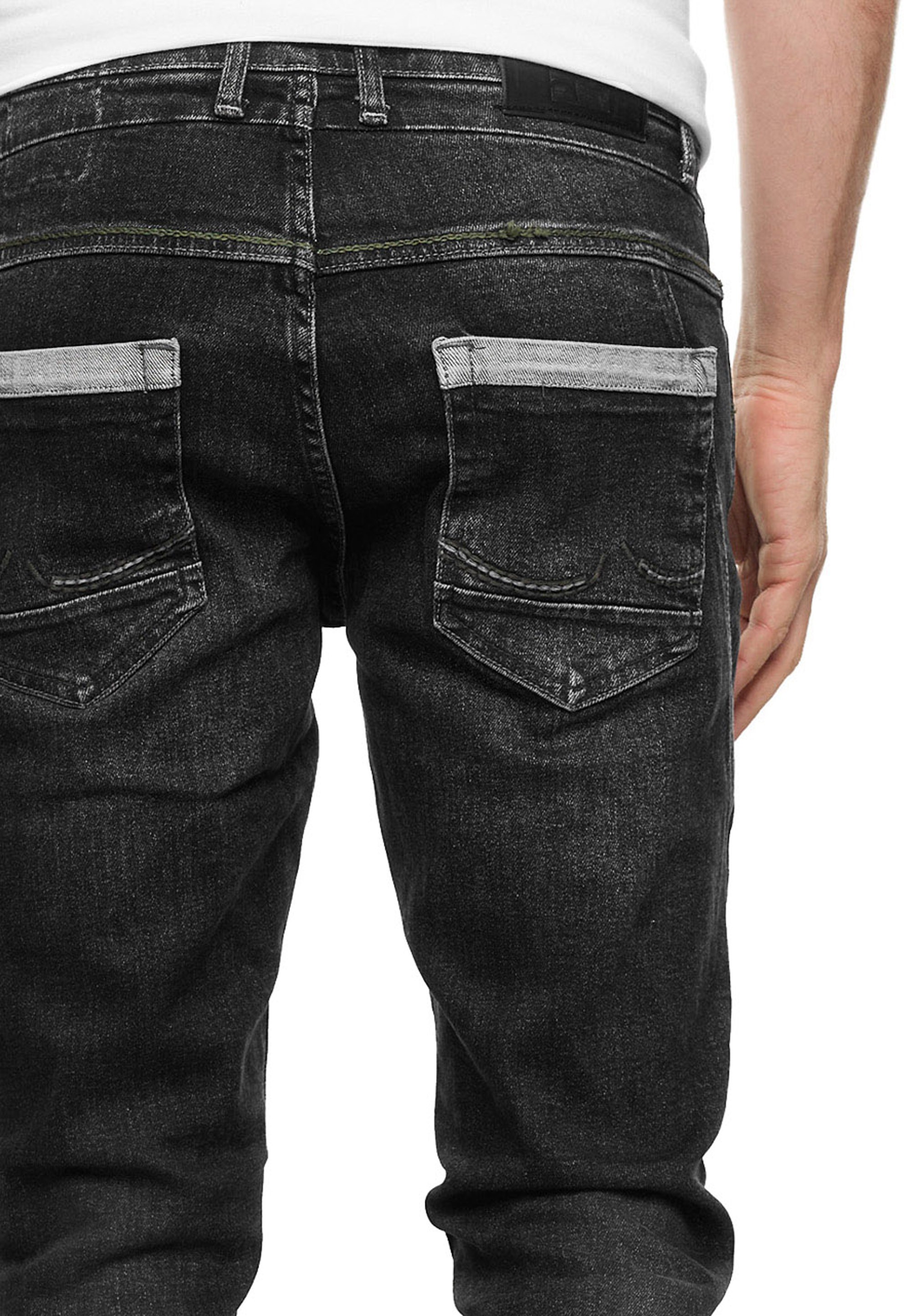 Rusty Neal Straight-Jeans »YOKOTE«, mit farblich abgesetzten Details