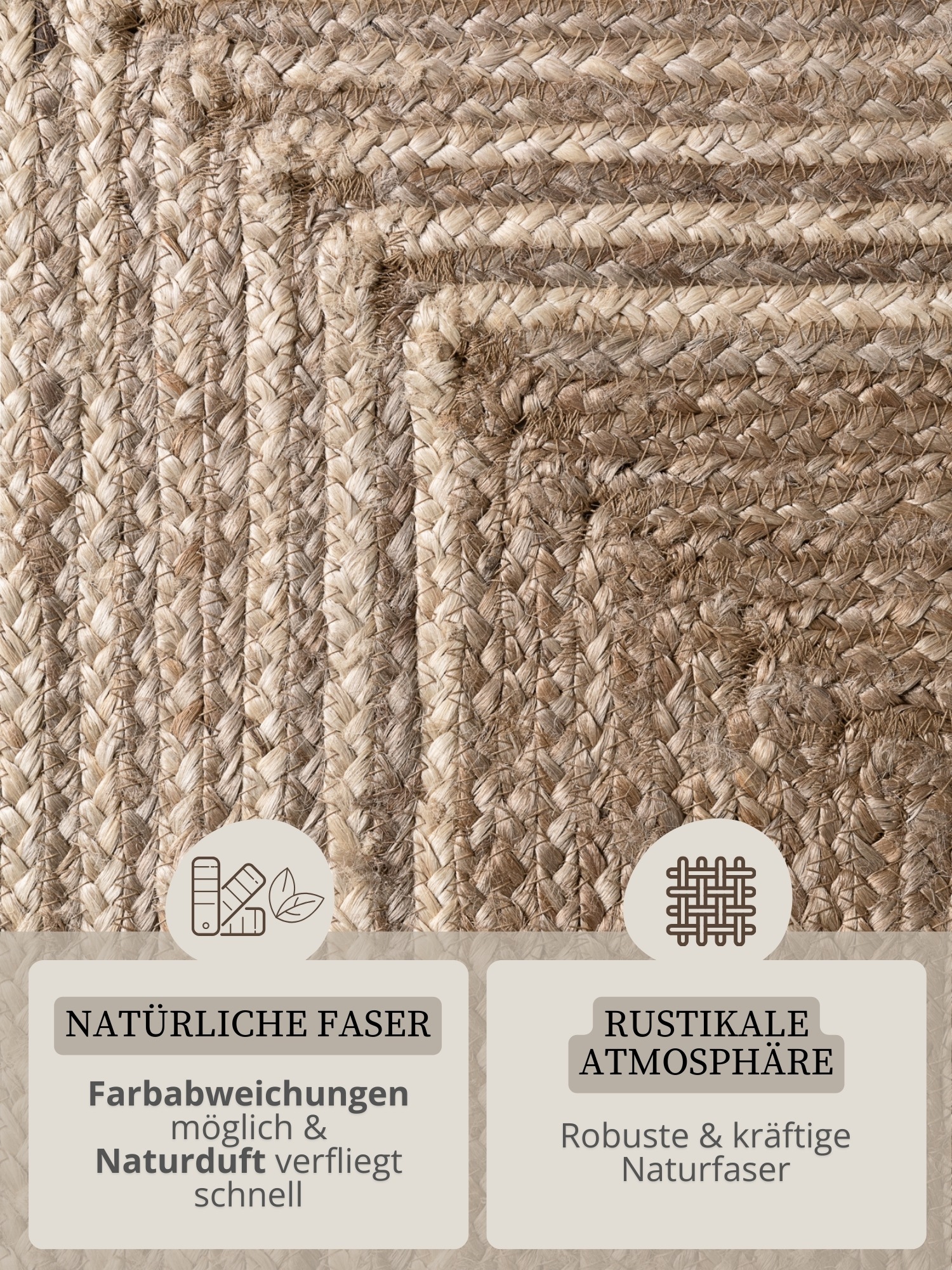 HANSE Home »Juno Line  Juteteppich« rechteckig 9 mm Höhe Jute, Shape, Handgemacht, Wohnzimmerteppich, Naturteppich, Wohnzimmer