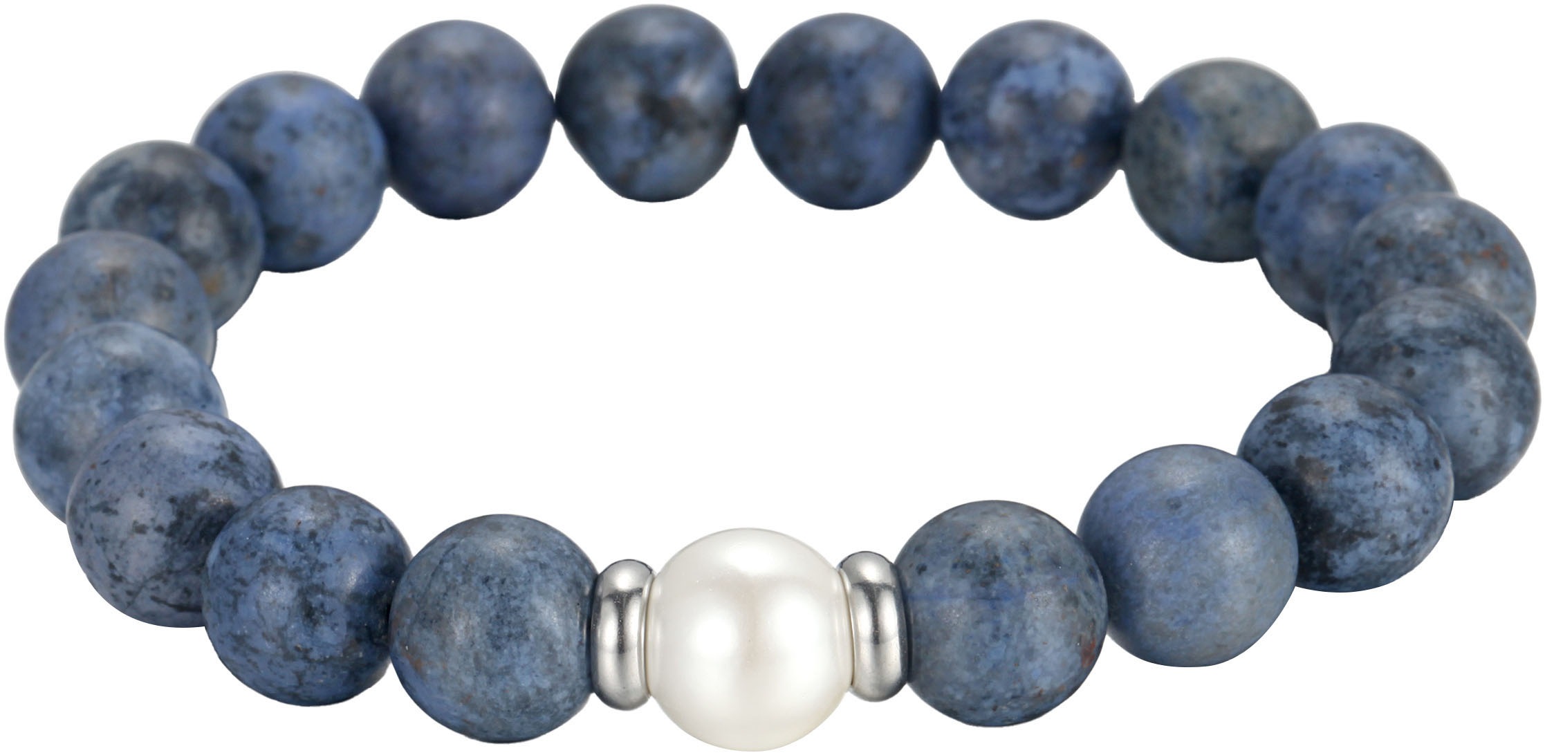Firetti Armband Set »Multipack Schmuck Geschenk Edelstahl Armschmuck Armkette Edelstein«, (Set, 2 tlg.), mit Lavastein, Dumortierit - mit Muschelperle