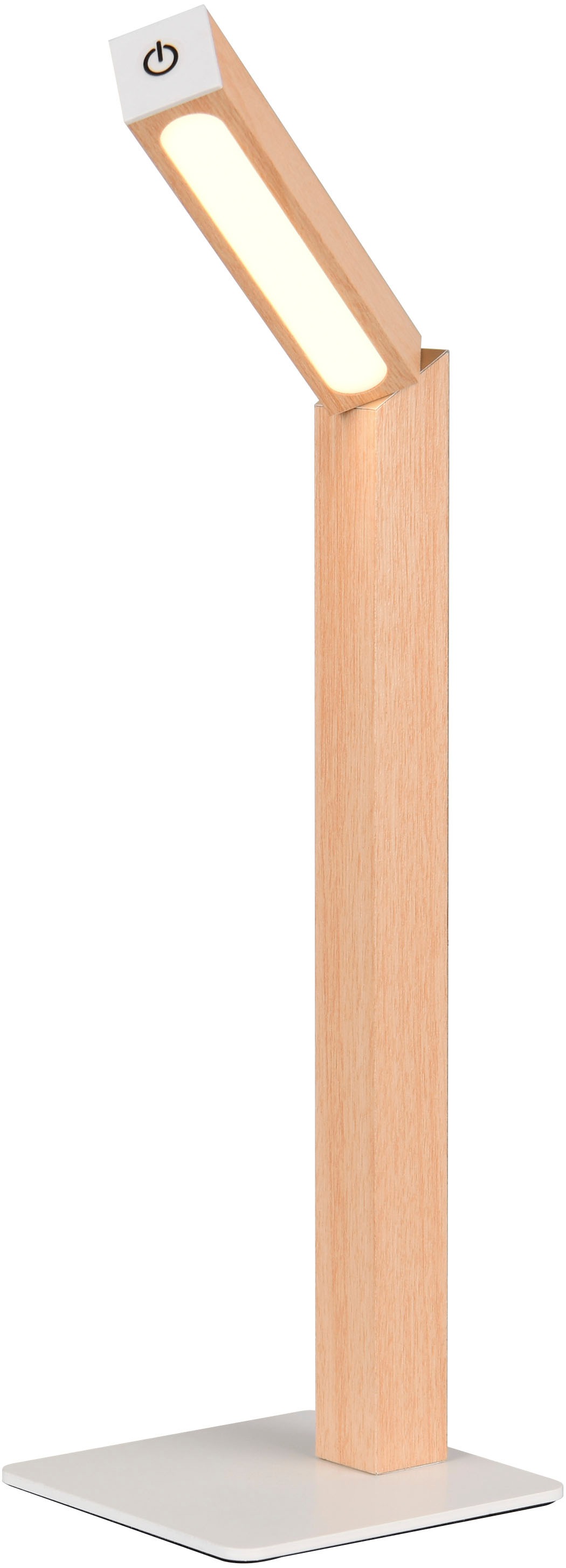 REALITY Leuchten LED Tischleuchte »SKIP, magnetische Touch-Tischlampe aus Holz, Leuchtenkopf abnehmbar«, 1 flammig, Leuchtmittel LED-Board | LED fest integriert, On/Off Touch und Dimmschalter, USB-Ladeanschluss, Akku-Laufzeit 3h