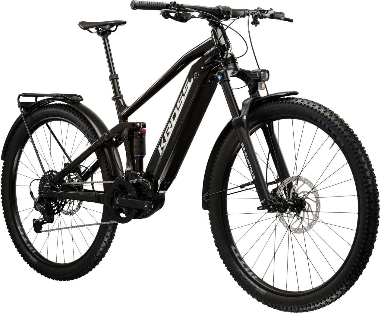 Kross E-Bike »KROSS E-SUV Grist 1.0 29" schwarz«, 10 Gang, Shimano, CUES U6000, Mittelmotor 250 W, Pedelec, Elektrofahrrad für Damen und Herren