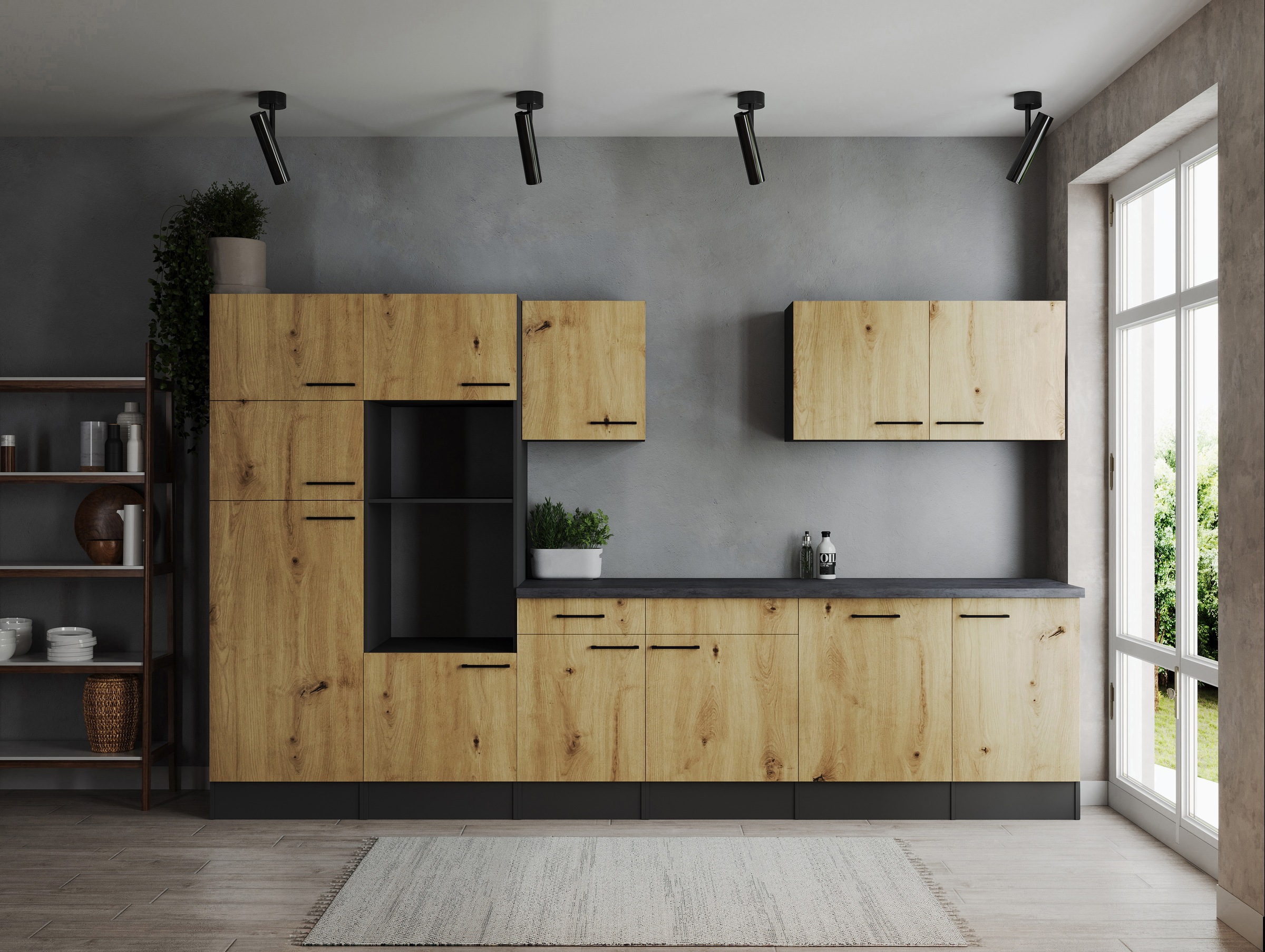 RESPEKTA Küchenzeile "Oliver" Breite 340 cm, 90 cm Arbeitshöhe, in exklusiv günstig online kaufen