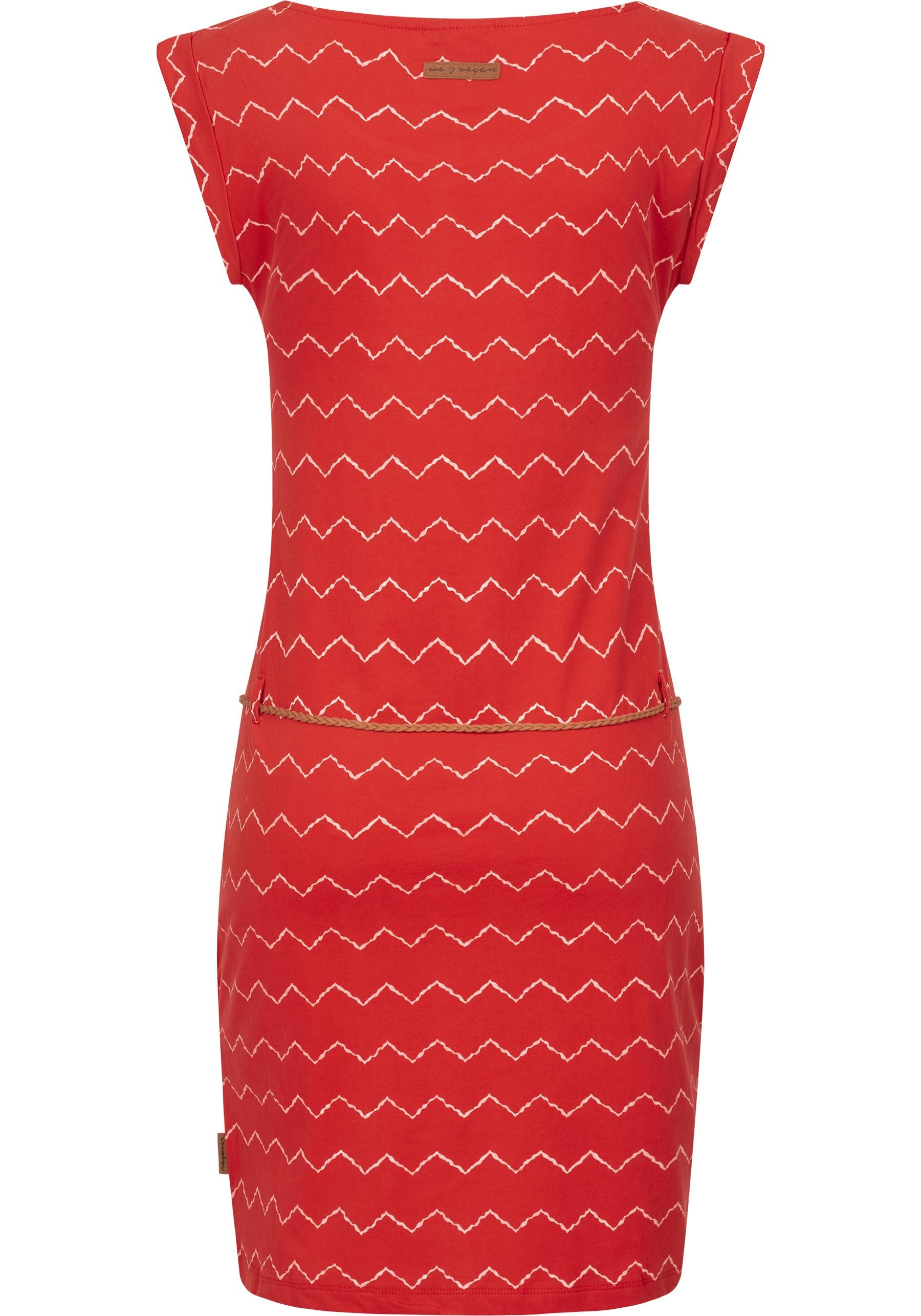 Ragwear Jerseykleid »Tag Zig Zag II«, stylisches Shirtkleid mit coolem  Print und Bindegürtel für bestellen | BAUR