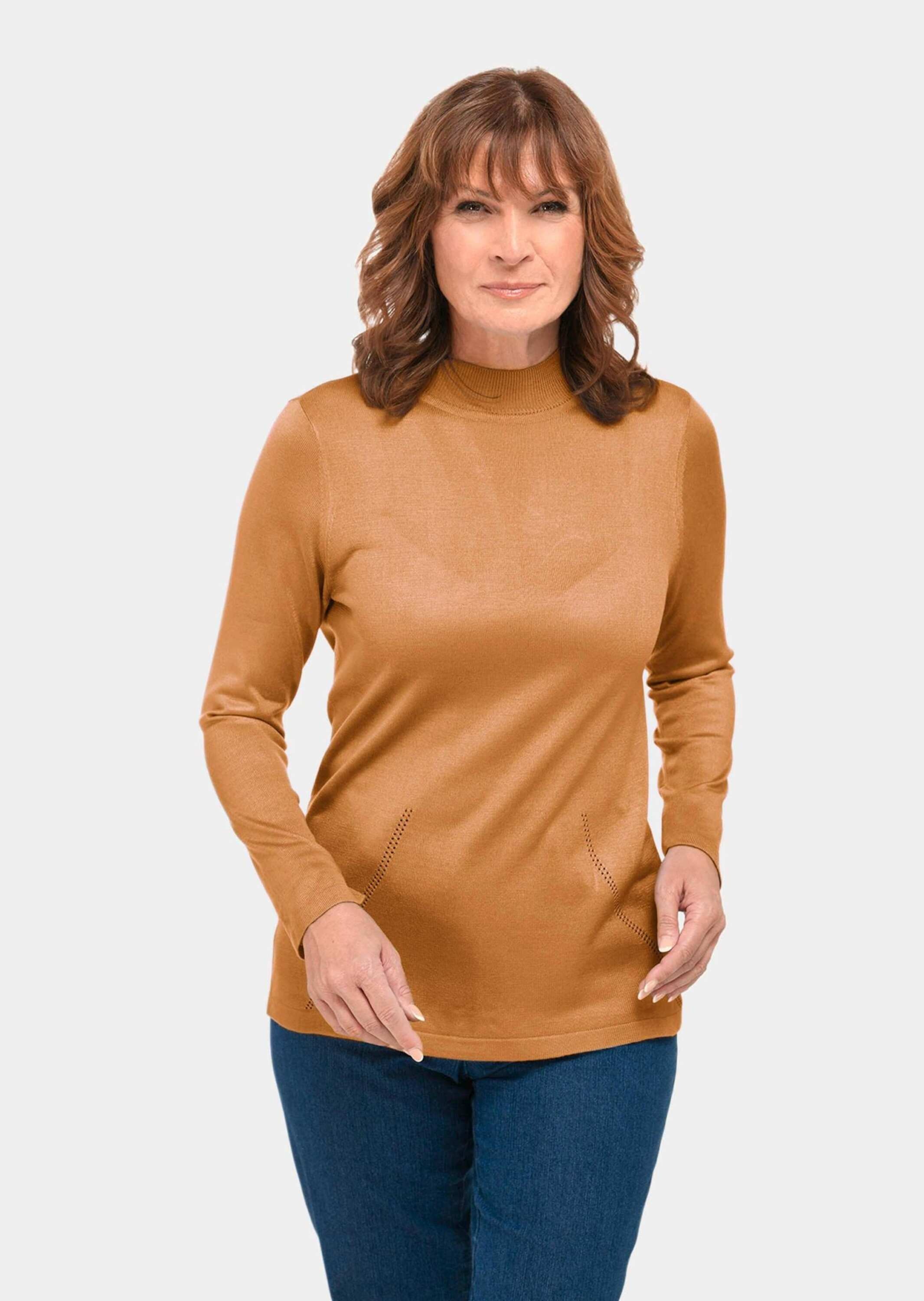 GOLDNER Strickpullover »Kurzgröße Unkomplizierter Stehbundpullover«