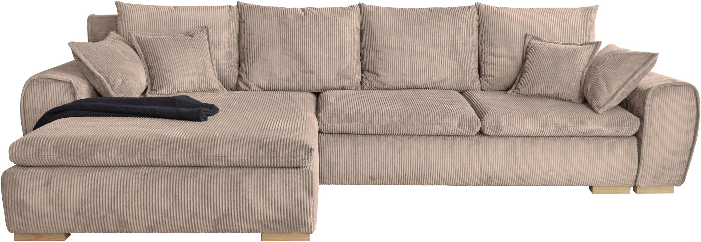 Home affaire Ecksofa »Cara Mia«, Cord Bezug, inkl. Schlaffunktion und Stauraum