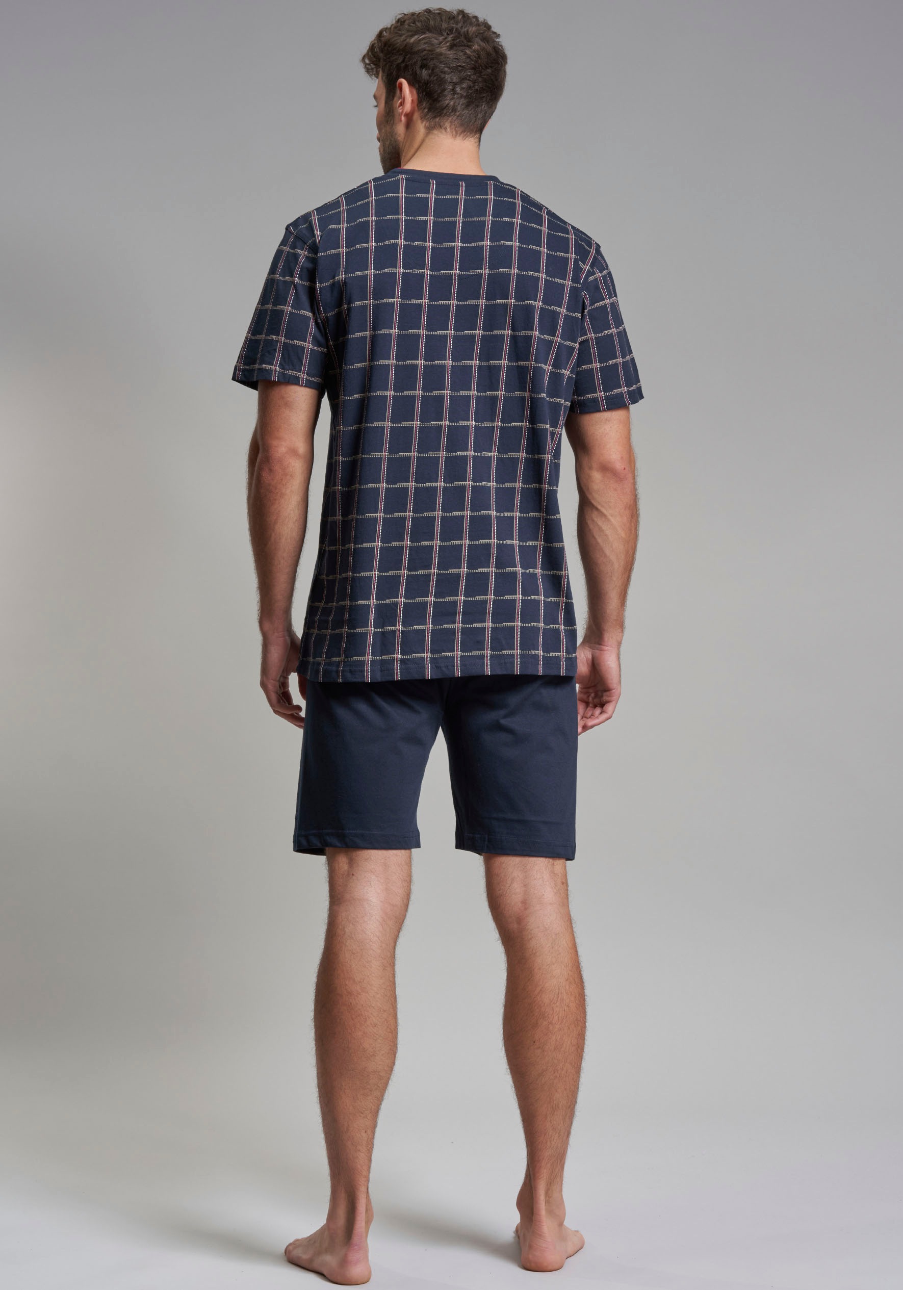 Thumbnail - GÖTZBURG Shorty "Bronx" 2 tlg. Kurzarm, V-Ausschnitt, kurze Hose, Baumwolle, mit Muster