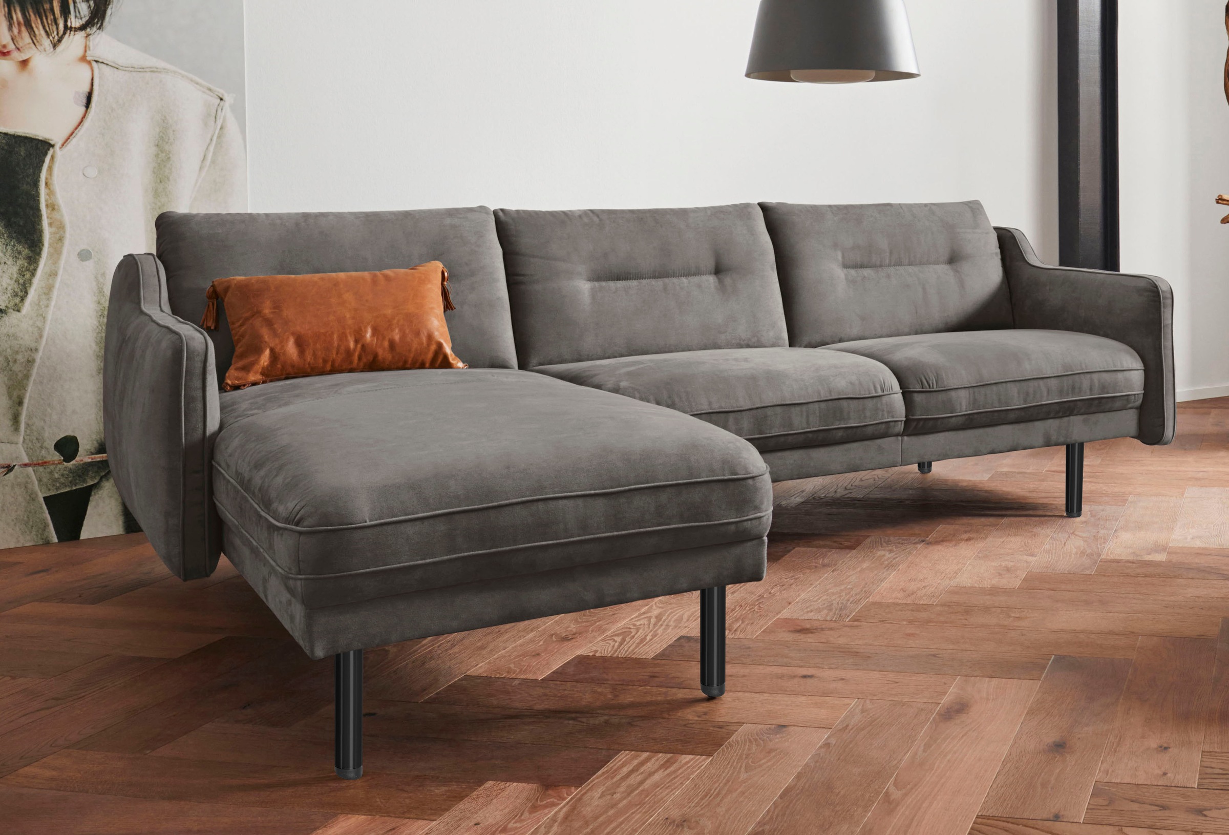 Home affaire Ecksofa "Nordfyn L-Form" edles Design in 3 Bezugsqualitäten, D günstig online kaufen