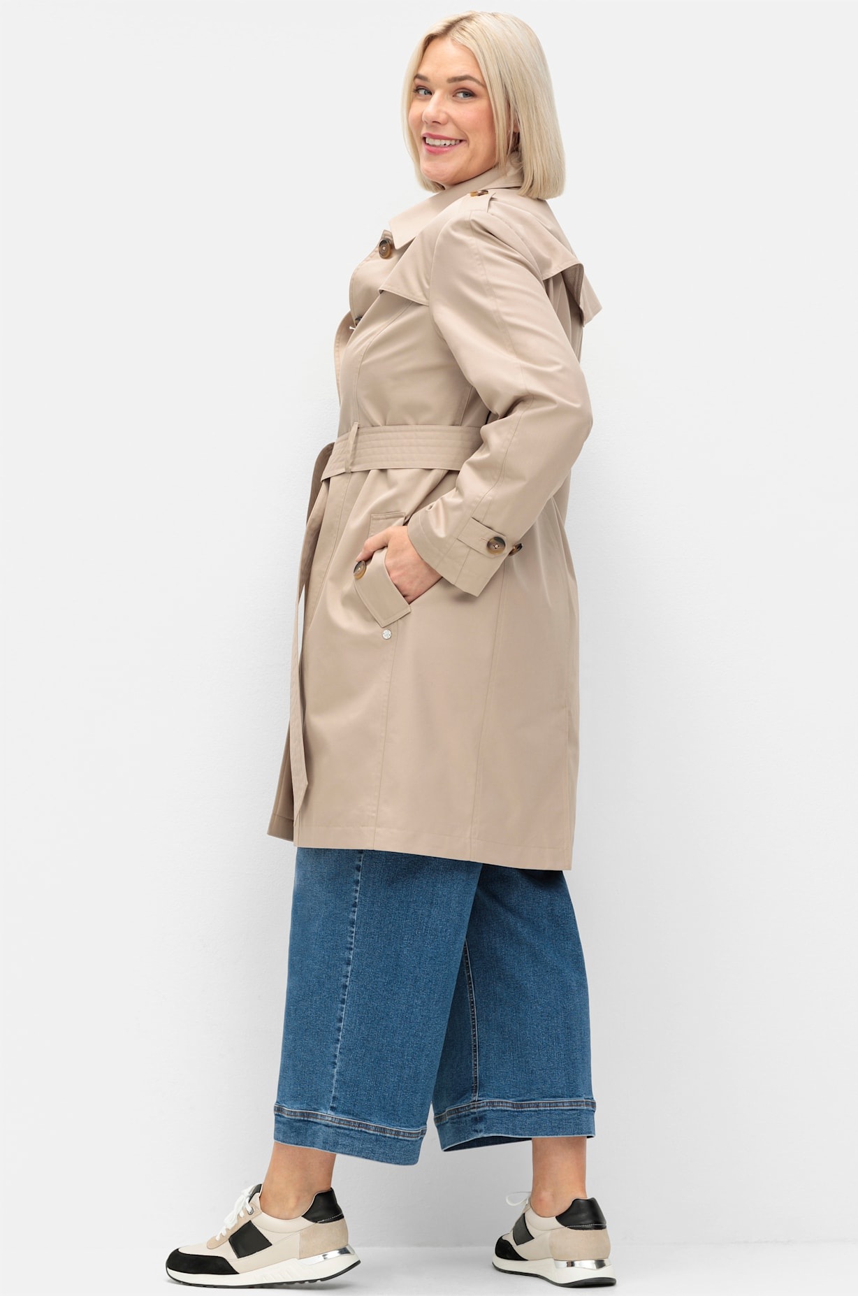 Sheego Trenchcoat Women's Beige 50 3