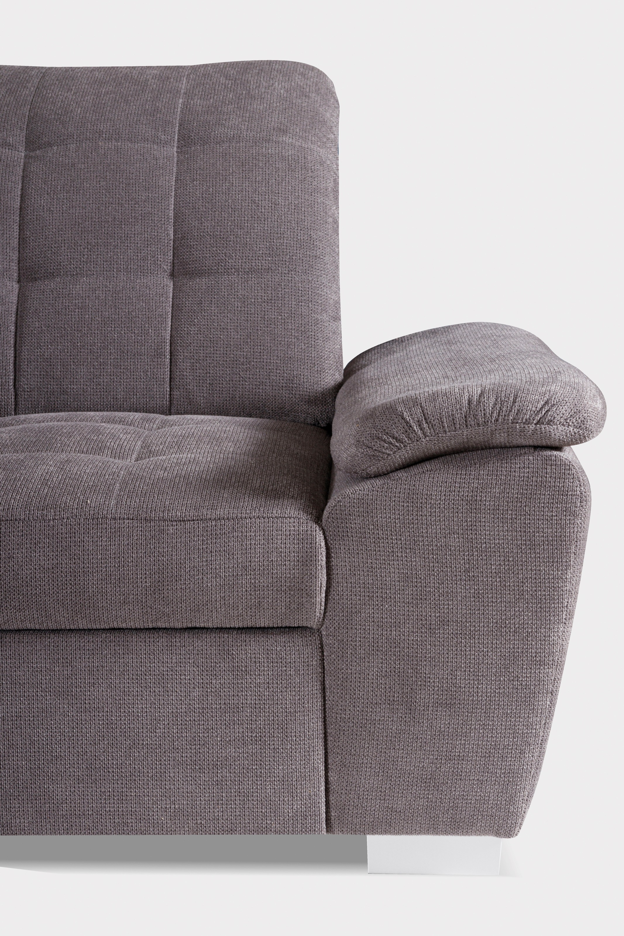 WERK2 Ecksofa »Brindisi, Multifunktion, bequem & komfortabel, Breite 263cm, L-Form«, mit verstellbaren Kopfteilen, Bettfunktion & Bettkasten