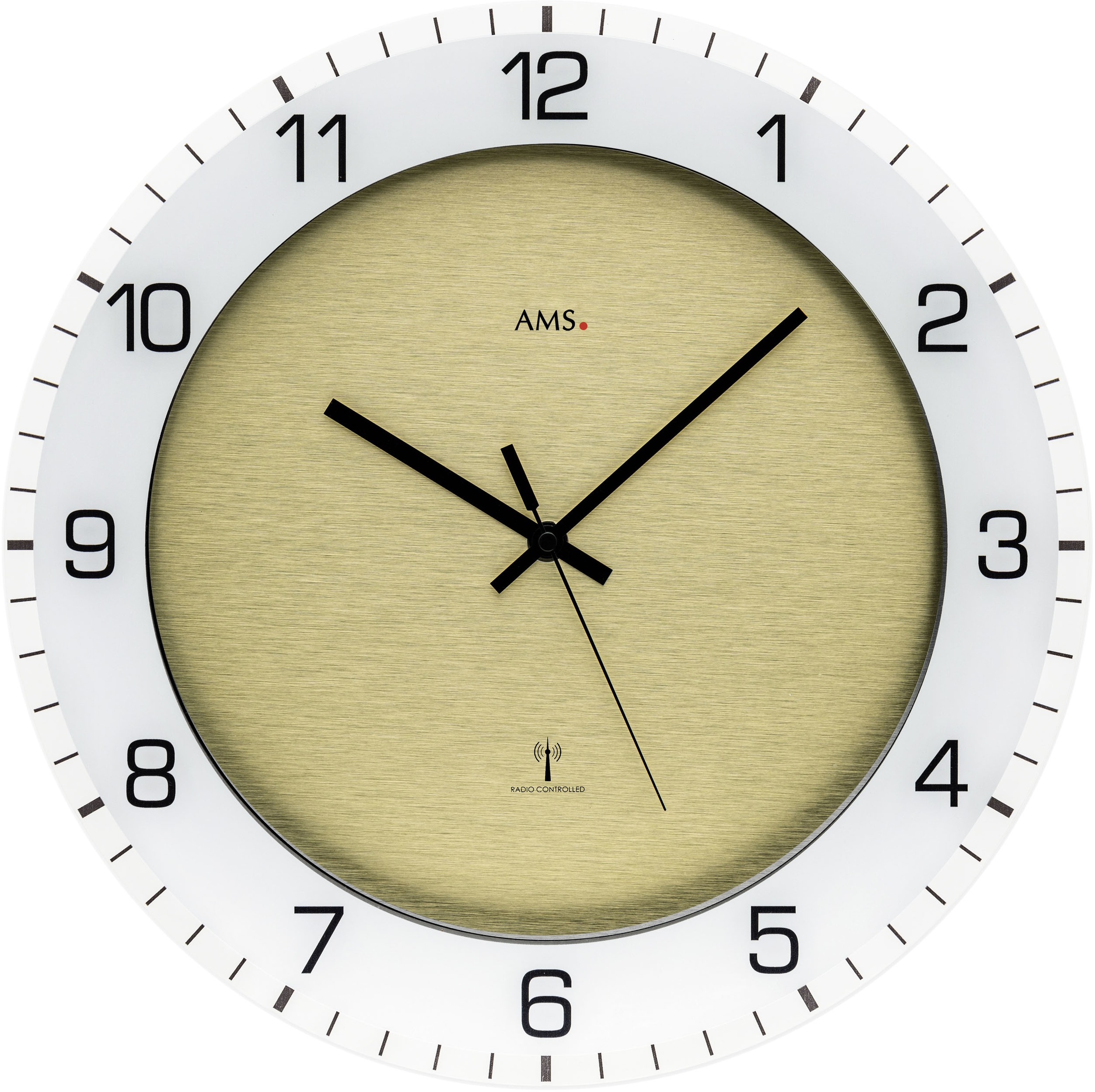 Funkwanduhr AMS, bunt, Wanduhren, Ø 38cm, Quarzuhr, Wanduhr, Made in Germany, Wohnzimmer, Küche, Arbeitszimmer