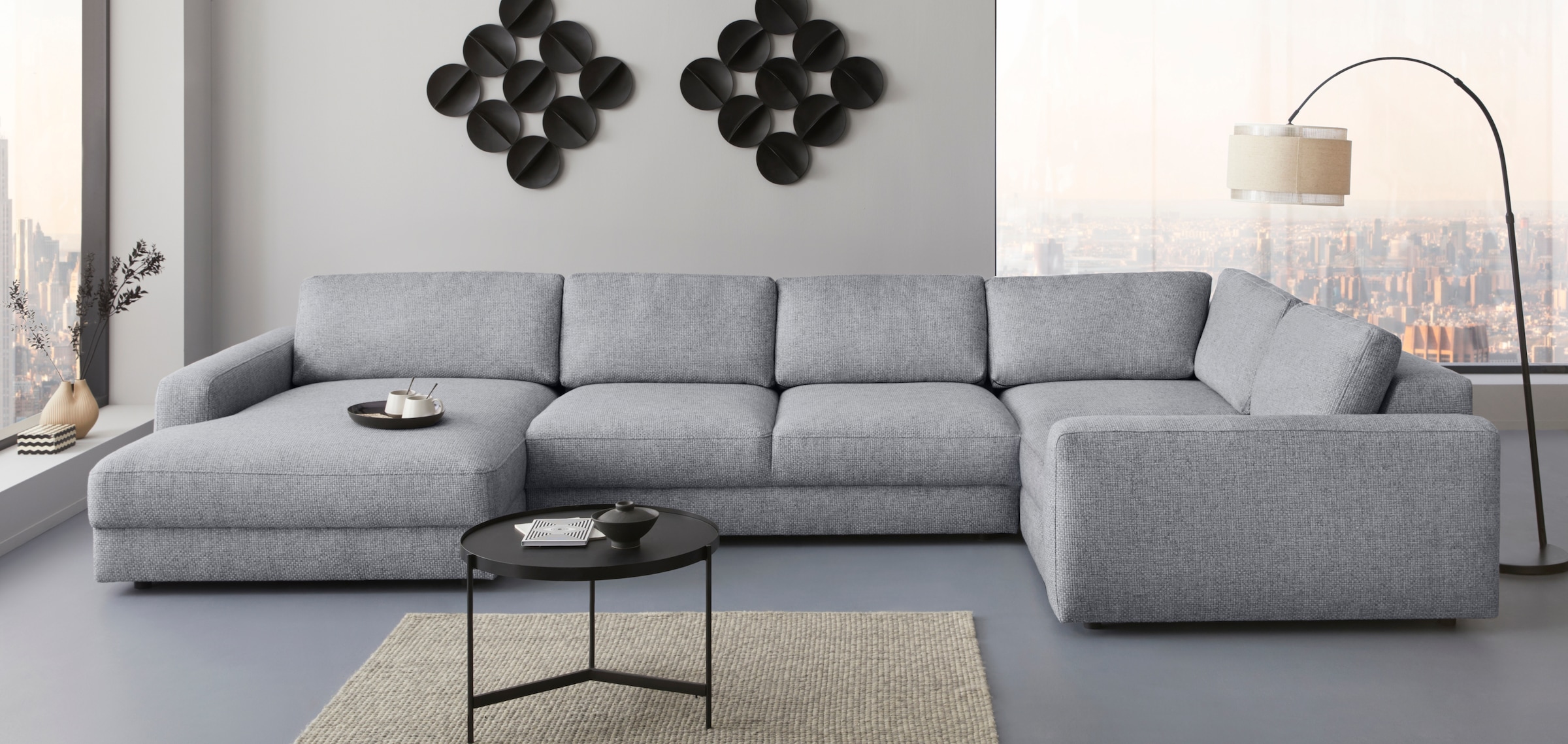 Home affaire Wohnlandschaft "Bloomfield, Mega Polsterprogramm, Breite 405cm günstig online kaufen