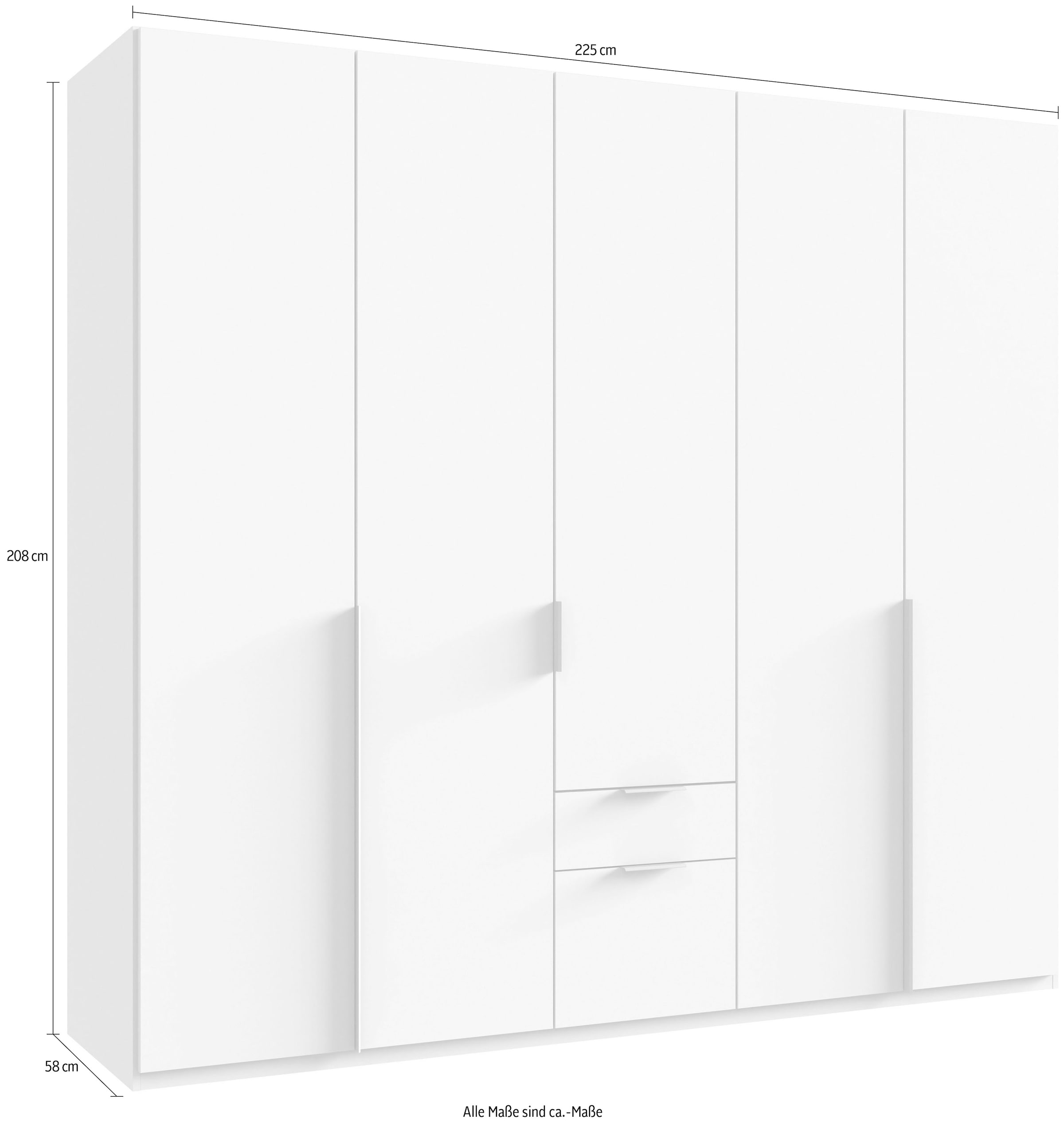 Wimex Drehtürenschrank »Mugano«, (mit langen oder kurzen Griffen aus Metall), in vielen Breiten, 208 oder 236 cm hoch, Made in Germany