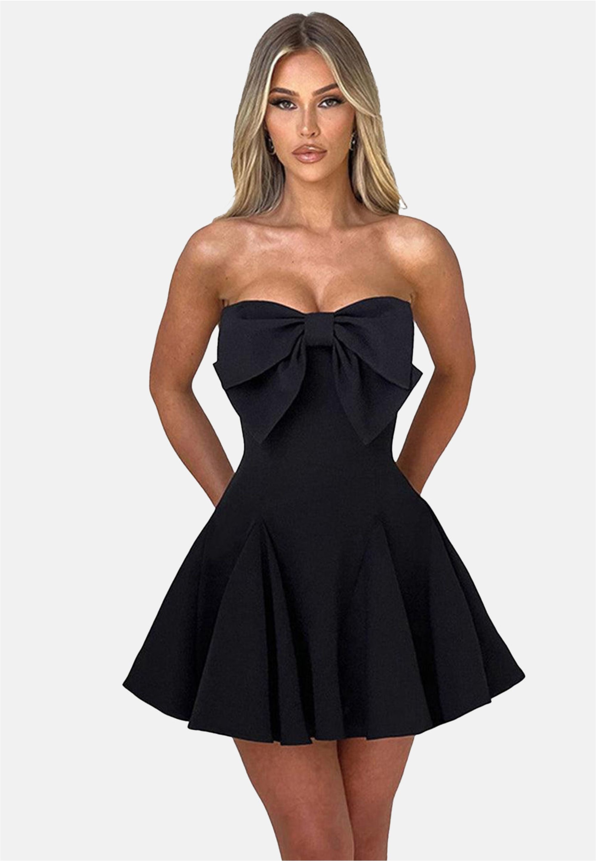 Moda Minx Jerseykleid, mit schöner Schleife am Ausschnitt