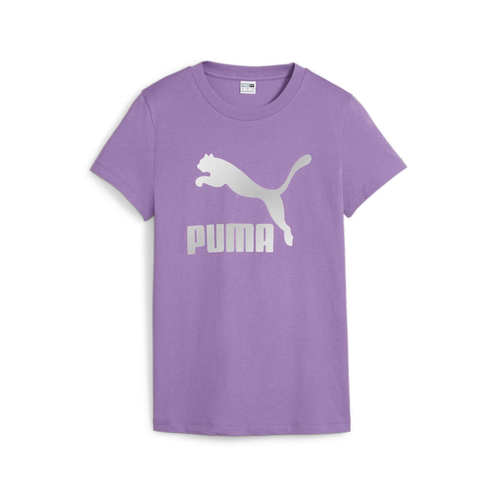 PUMA T-Shirt »CLASSICS Shiny Logo T-Shirt Damen«