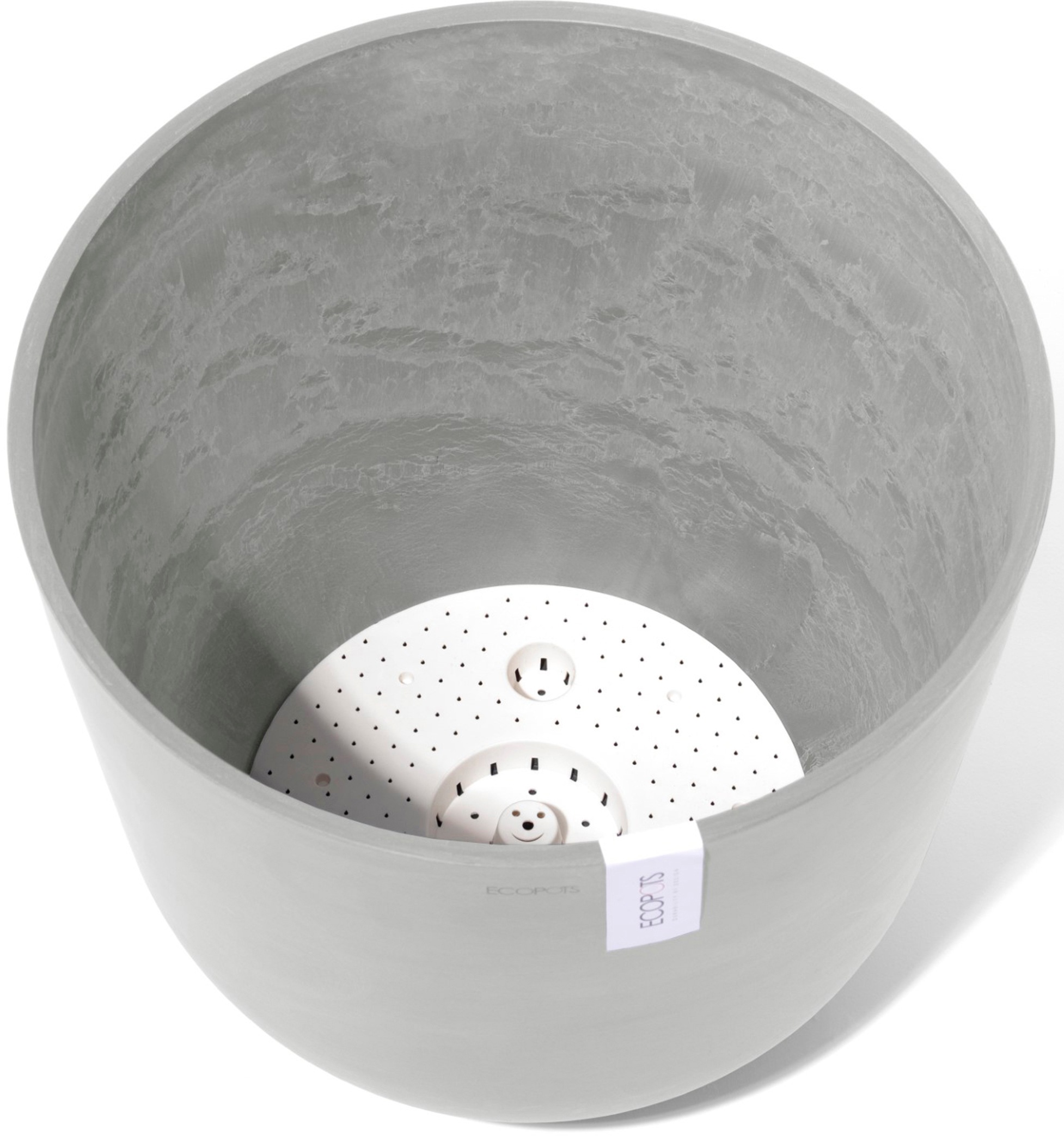 ECOPOTS Blumentopf »Oslo 45 + Wassersystem Weißgrau«, für innen und außen: frostsicher, bruchsicher und lichtbeständig