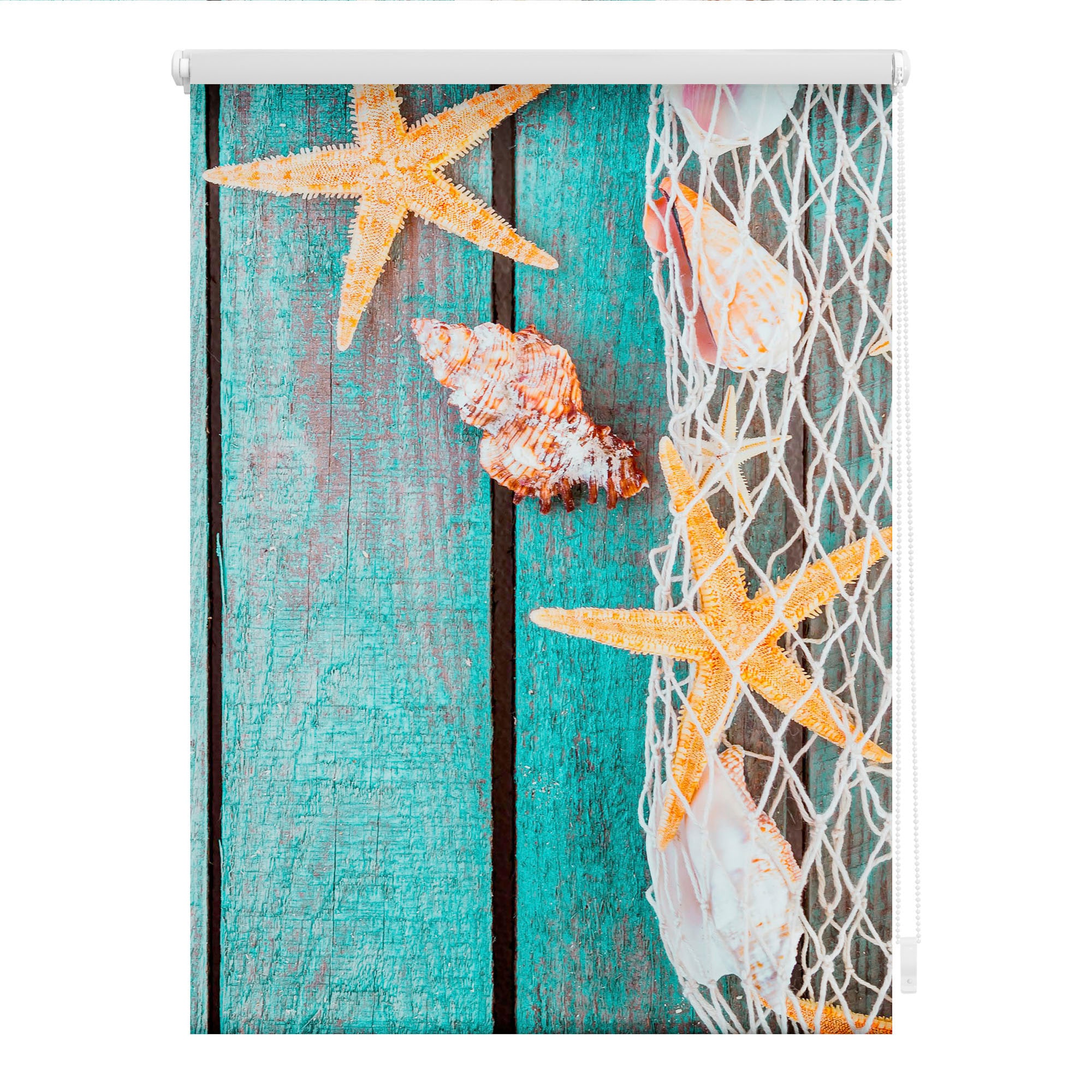 LICHTBLICK ORIGINAL Seitenzugrollo "Klemmfix Motiv Bretter Beach", Lichtschutz, ohne Bohren, freihängend, bedruckt